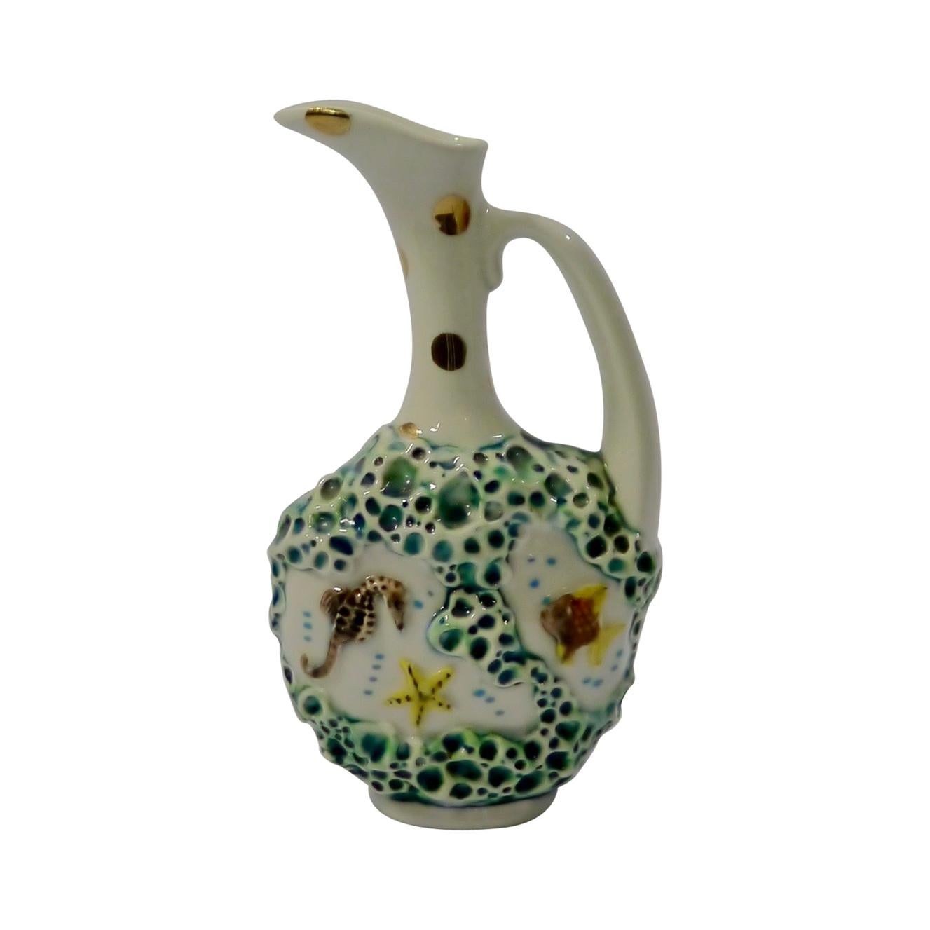 Kitschy Italian Midcentury Porcelain Vase or Vessel For Sale