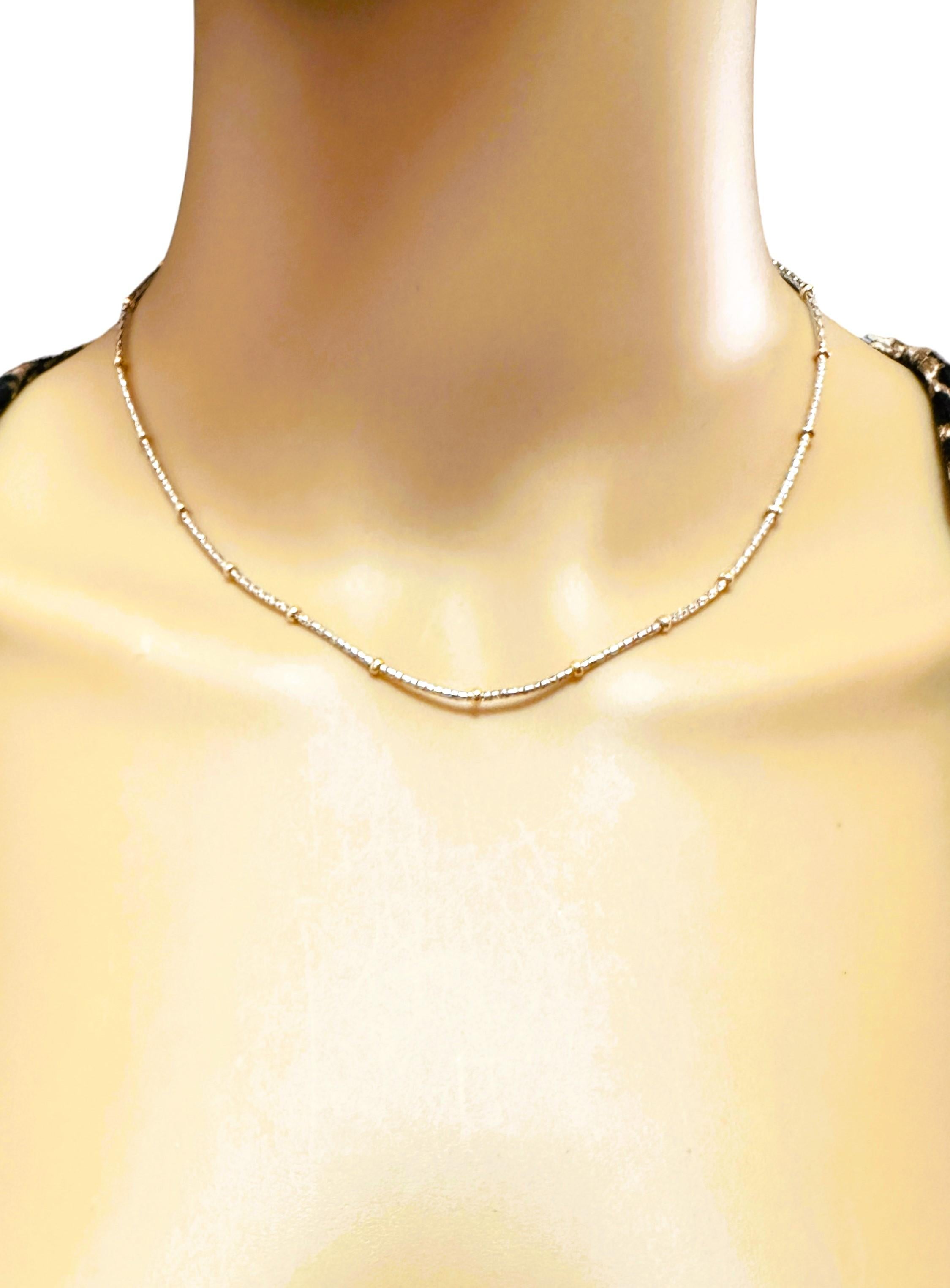 Kitsinian 14k Weißgold mit 14K Gelbgold Perlen-Halskette 16