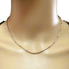 Kitsinian 14k Weißgold mit 14K Gelbgold Perlen-Halskette 16" - gestempelt