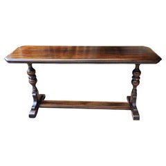 Kittelberger Edwardian Mahogany Library / Sofa Trestle Table, Circa 1910s