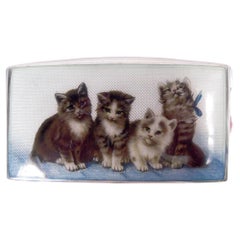 Kitties! Kitties! Kitties! Cigarette Case with Preening Pinup Felines