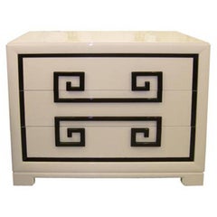 Kittinger Almond Lacquered Greek Key Chests