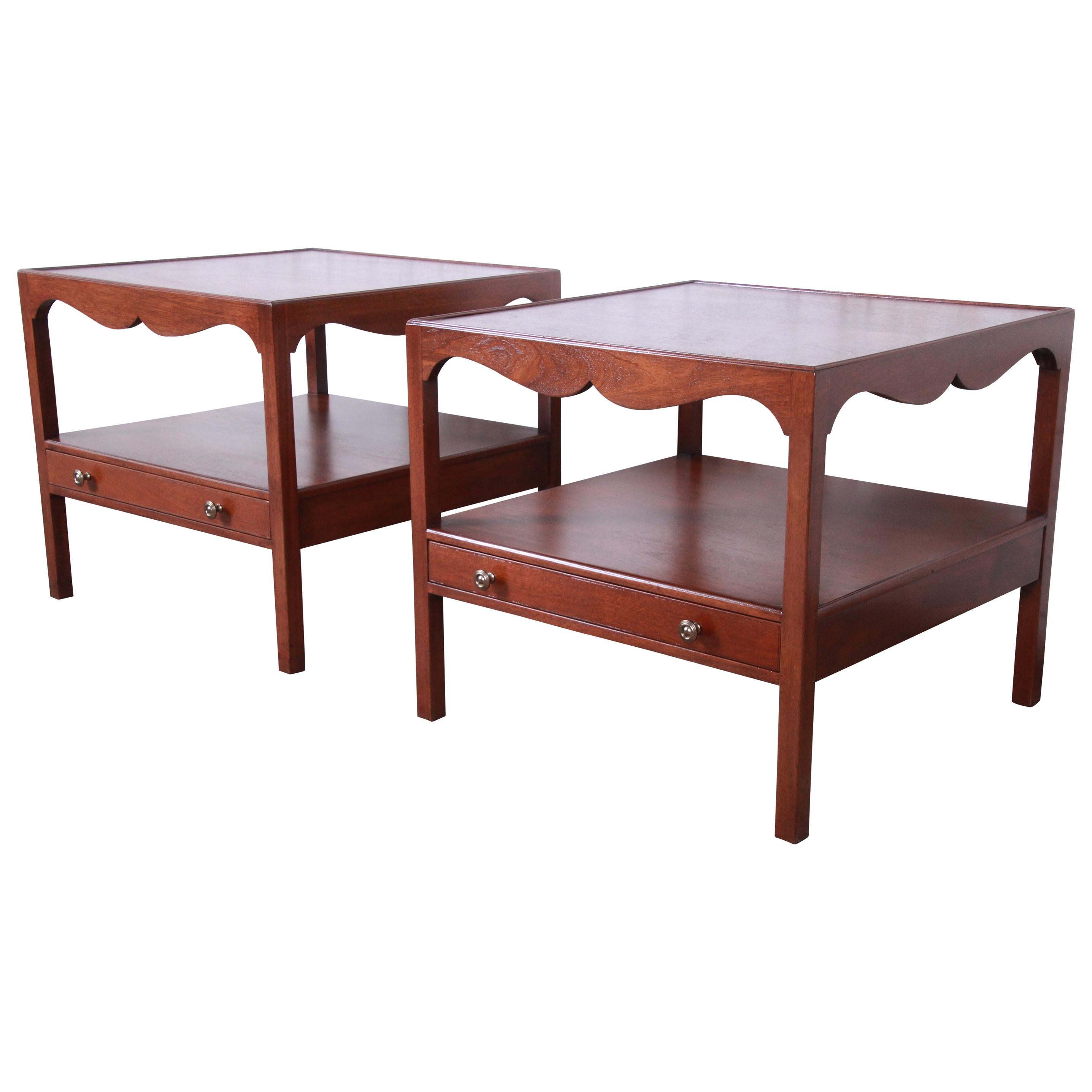 Kittinger American Colonial Walnut End Tables or Nightstands, Newly Restored