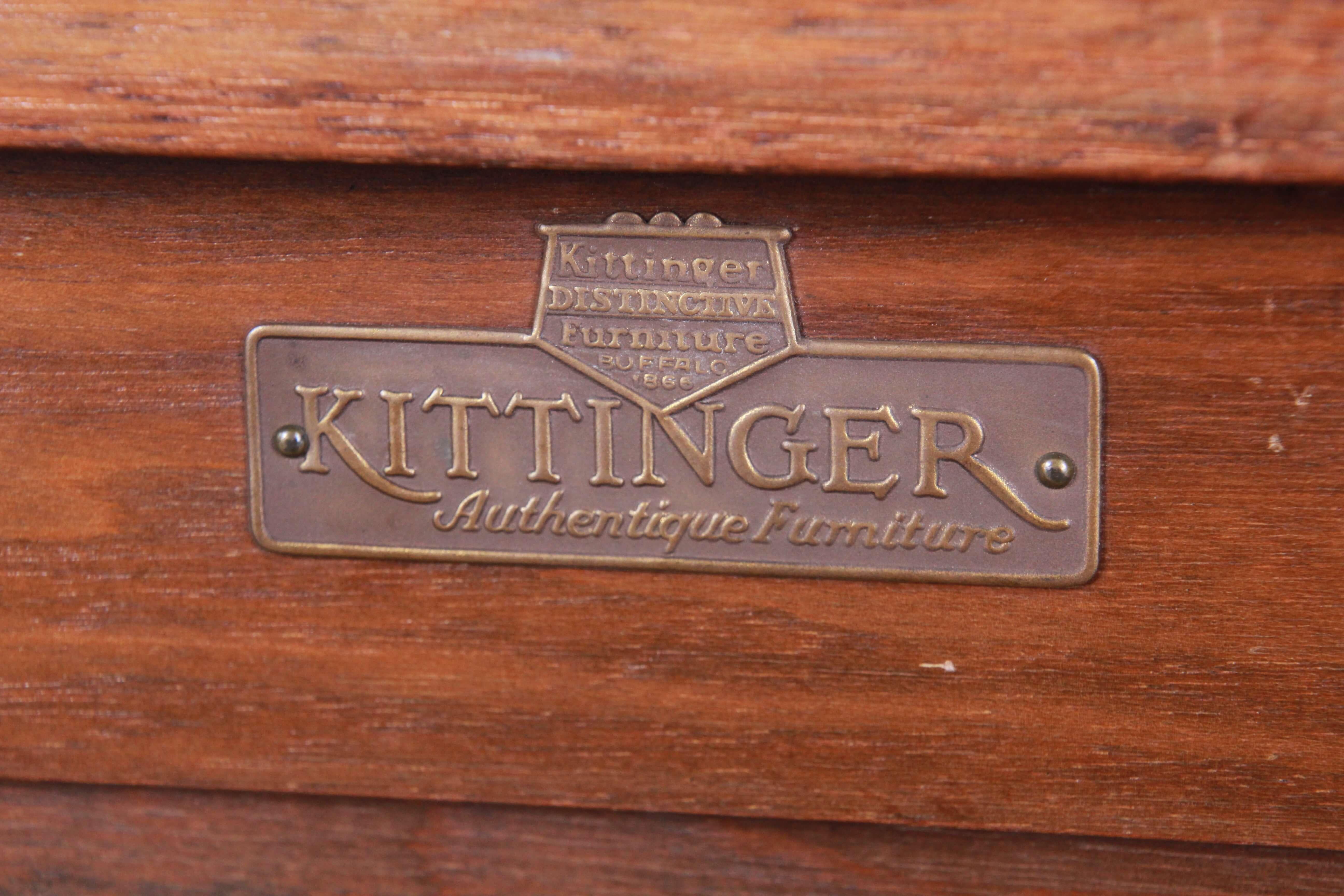 Kittinger Antique Carved Walnut Sideboard Buffet or Bar Server 4