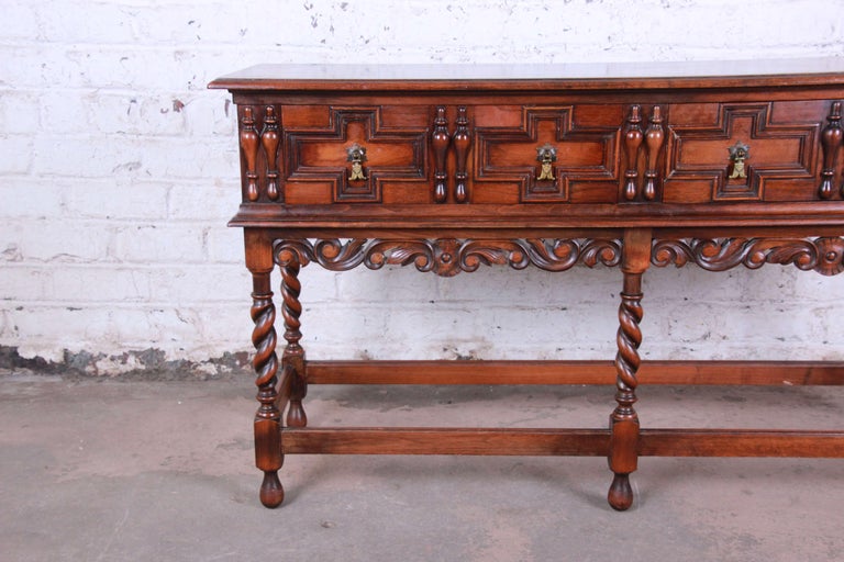 Kittinger Antique Carved Walnut Sideboard Buffet or Bar Server at 1stDibs