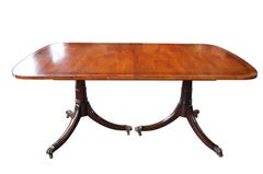 Kittinger Antique Duncan Phyfe Style Banded Mahogany Dining Table Claw Feet
