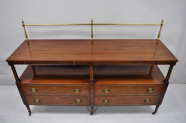 Kittinger Buffalo Mahogany Federal Style Sideboard Buffet with Brass