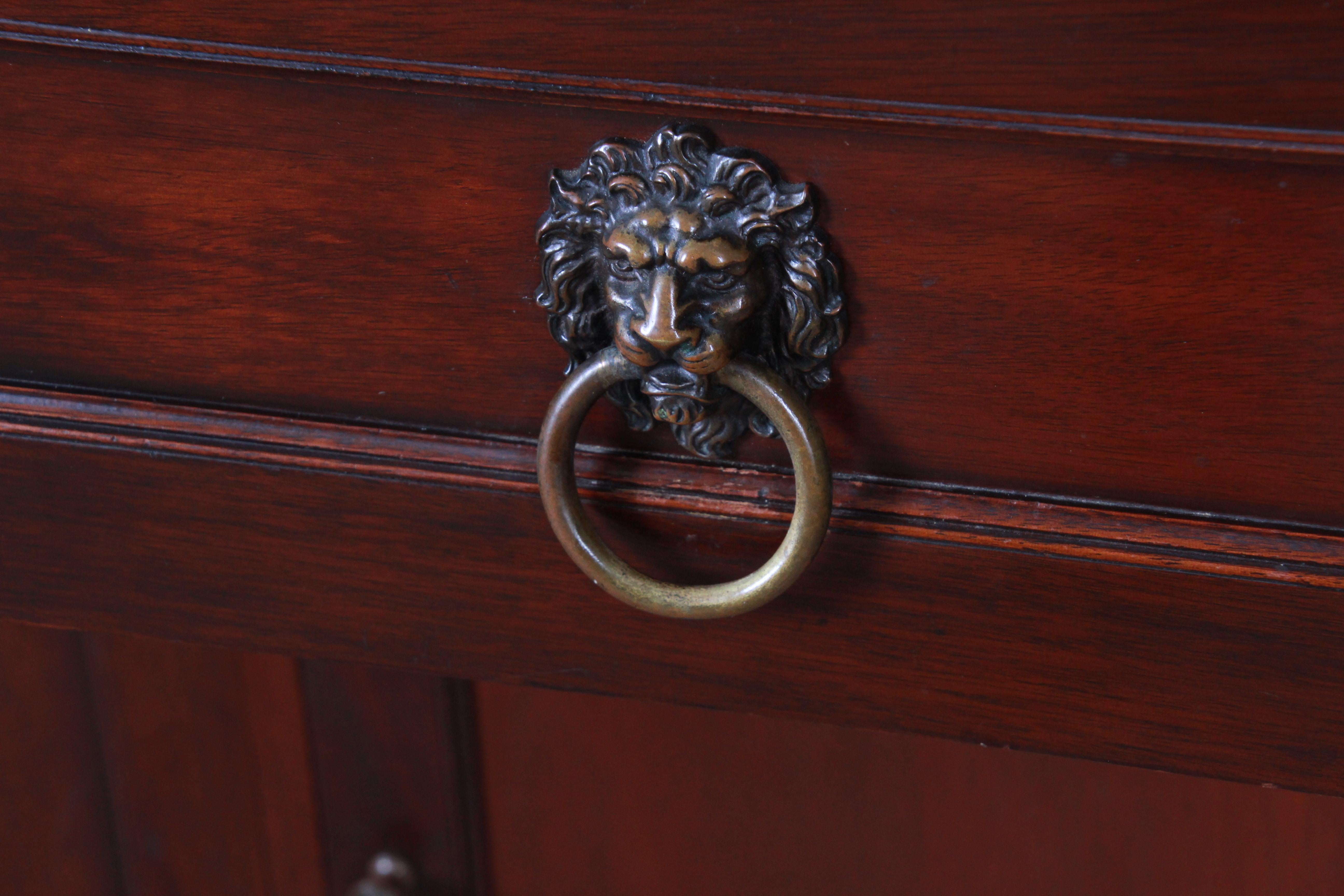 Kittinger Carved Mahogany Regency Sideboard Credenza or Bar Cabinet, circa 1940s 5