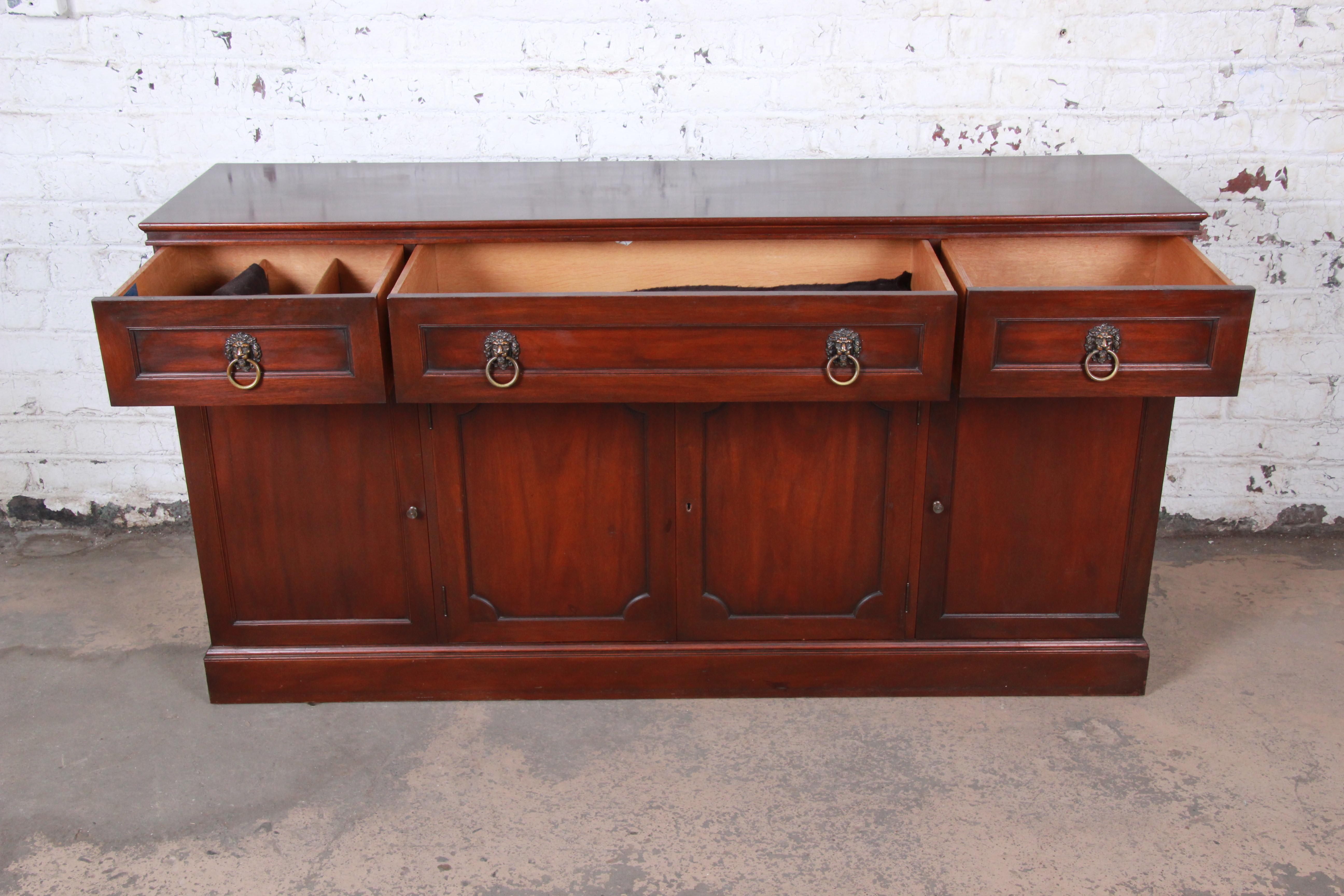 Kittinger Carved Mahogany Regency Sideboard Credenza or Bar Cabinet, circa 1940s 1