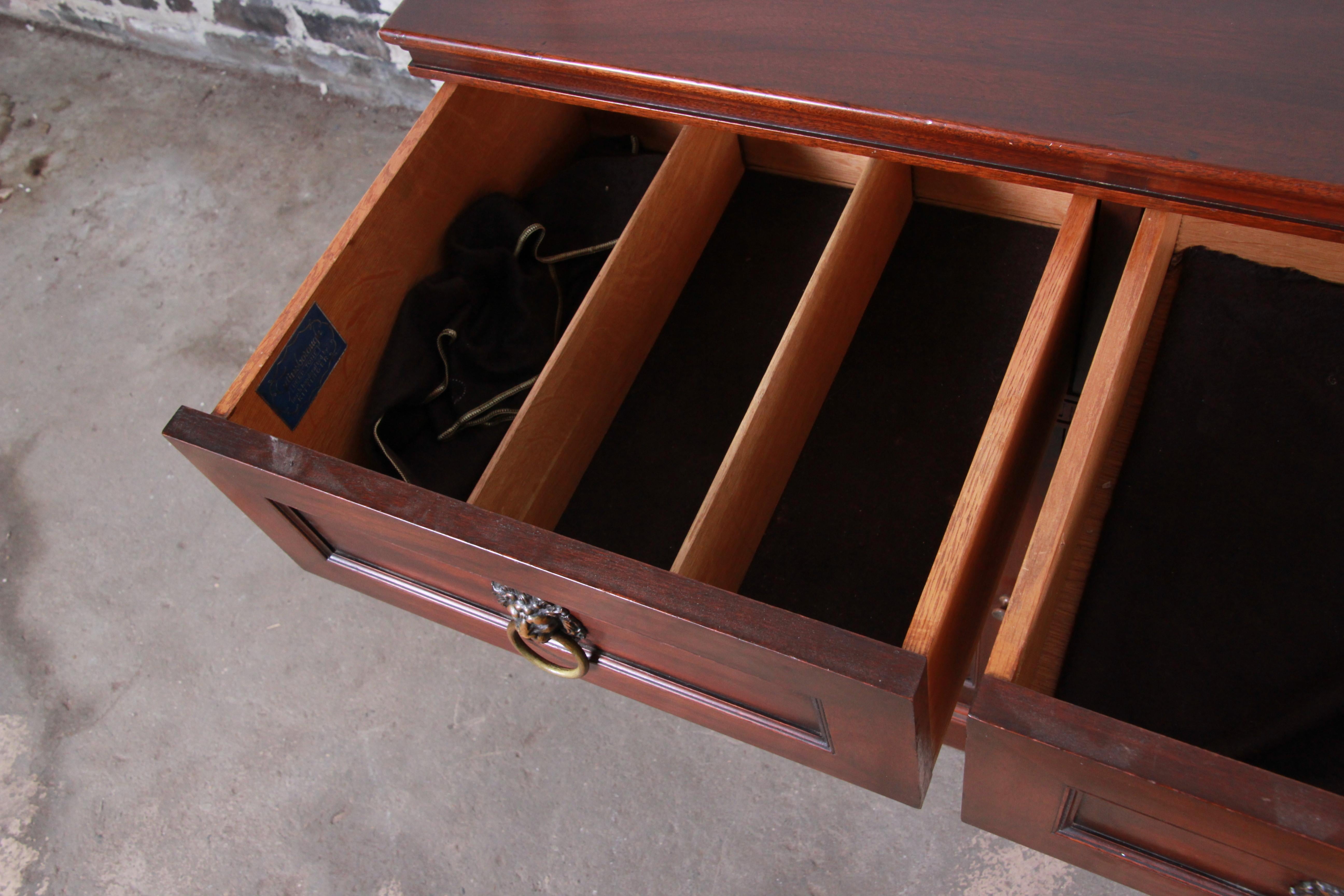 Kittinger Carved Mahogany Regency Sideboard Credenza or Bar Cabinet, circa 1940s 3