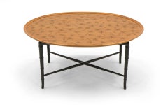 Kittinger Coffee Table with Faux Bamboo Legs Incised Design on Top