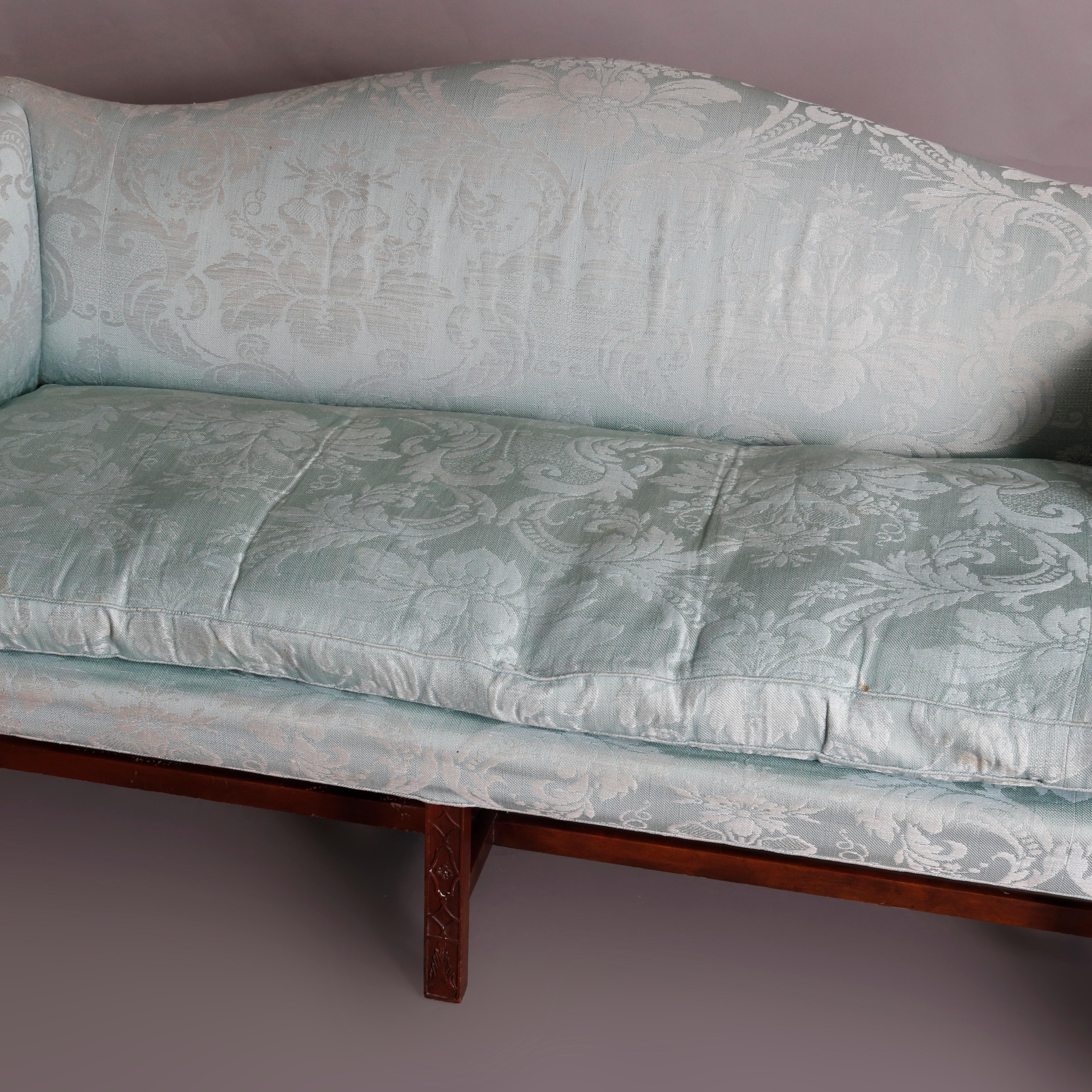 20th Century Kittinger Colonial Williamsburg Chinese Chippendale Upholstered Sofa, circa 1930