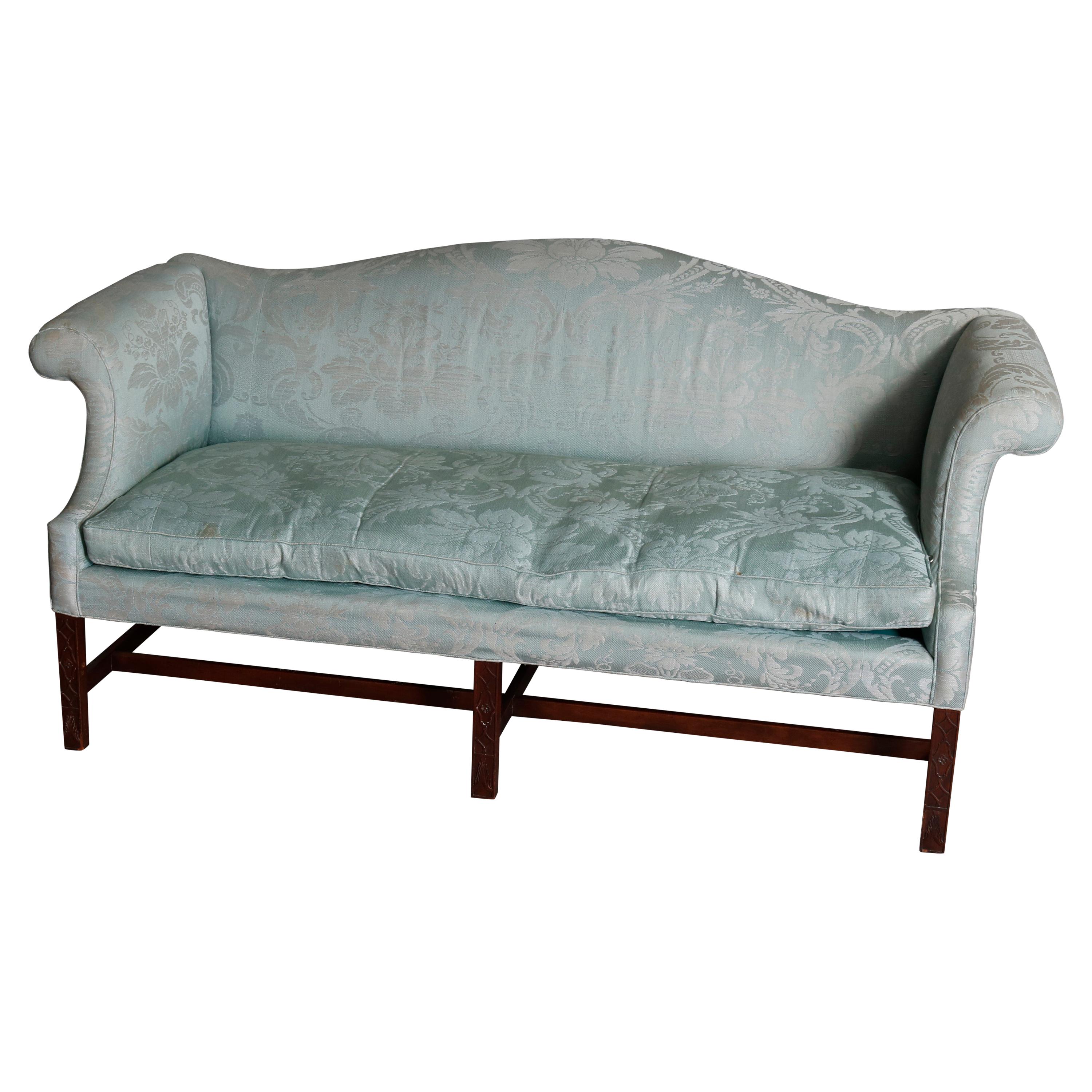 Kittinger Colonial Williamsburg Chinese Chippendale Upholstered Sofa, circa 1930