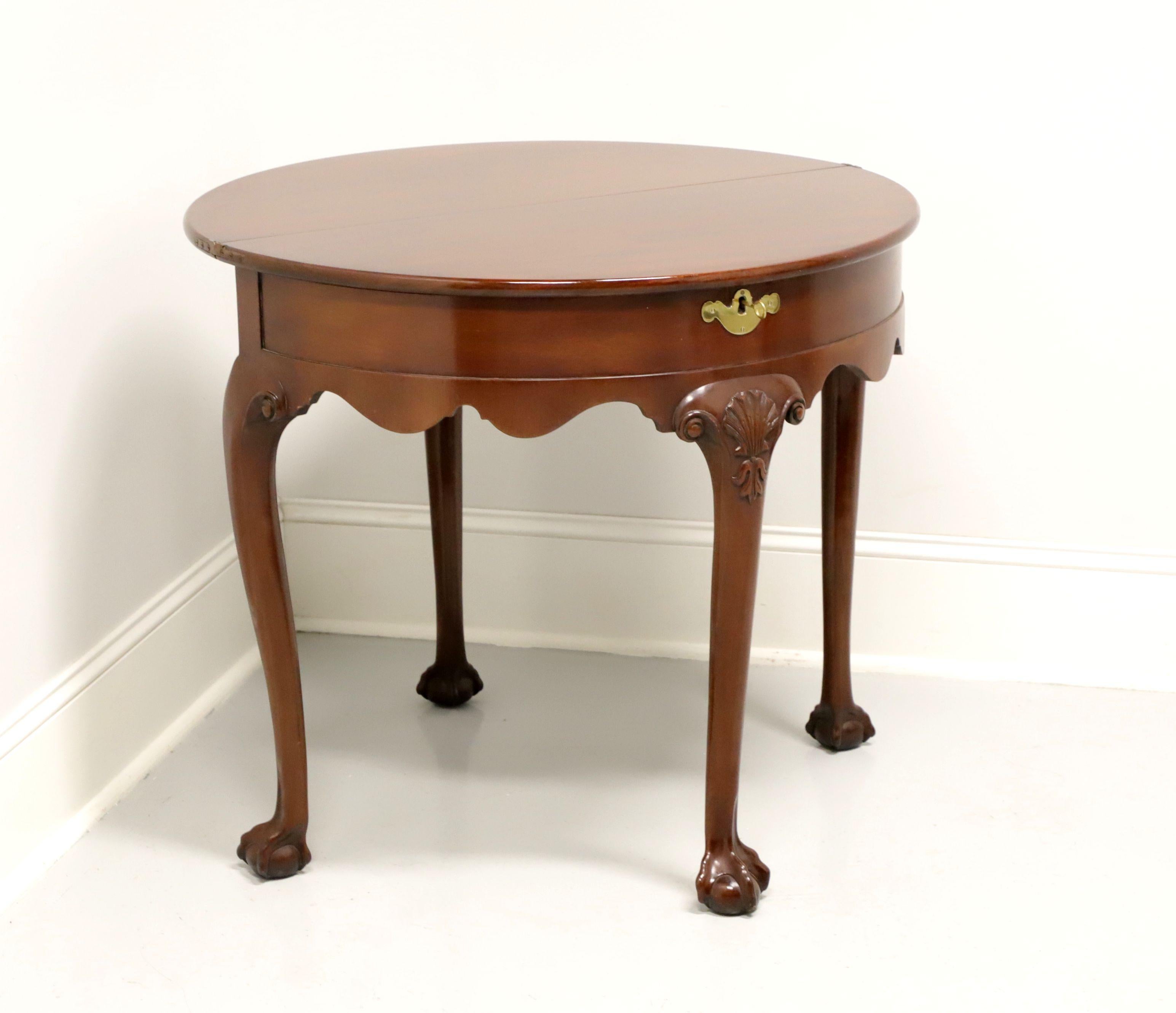 KITTINGER Colonial Williamsburg CW156 Clawfoot Flip Top Demilune to Round Table In Good Condition In Charlotte, NC