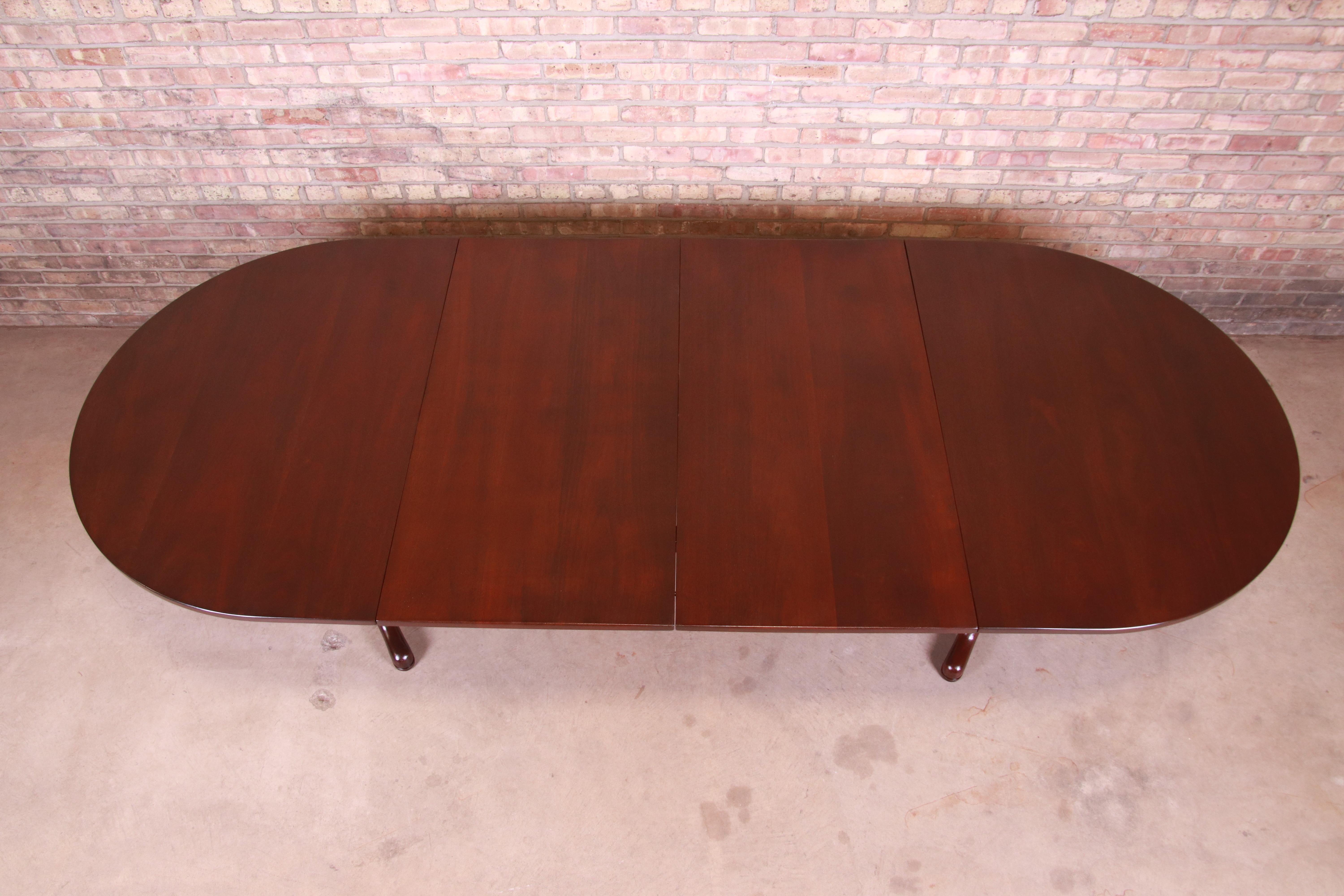 American Kittinger Colonial Williamsburg Mahogany Extension Dining Table, Refinished