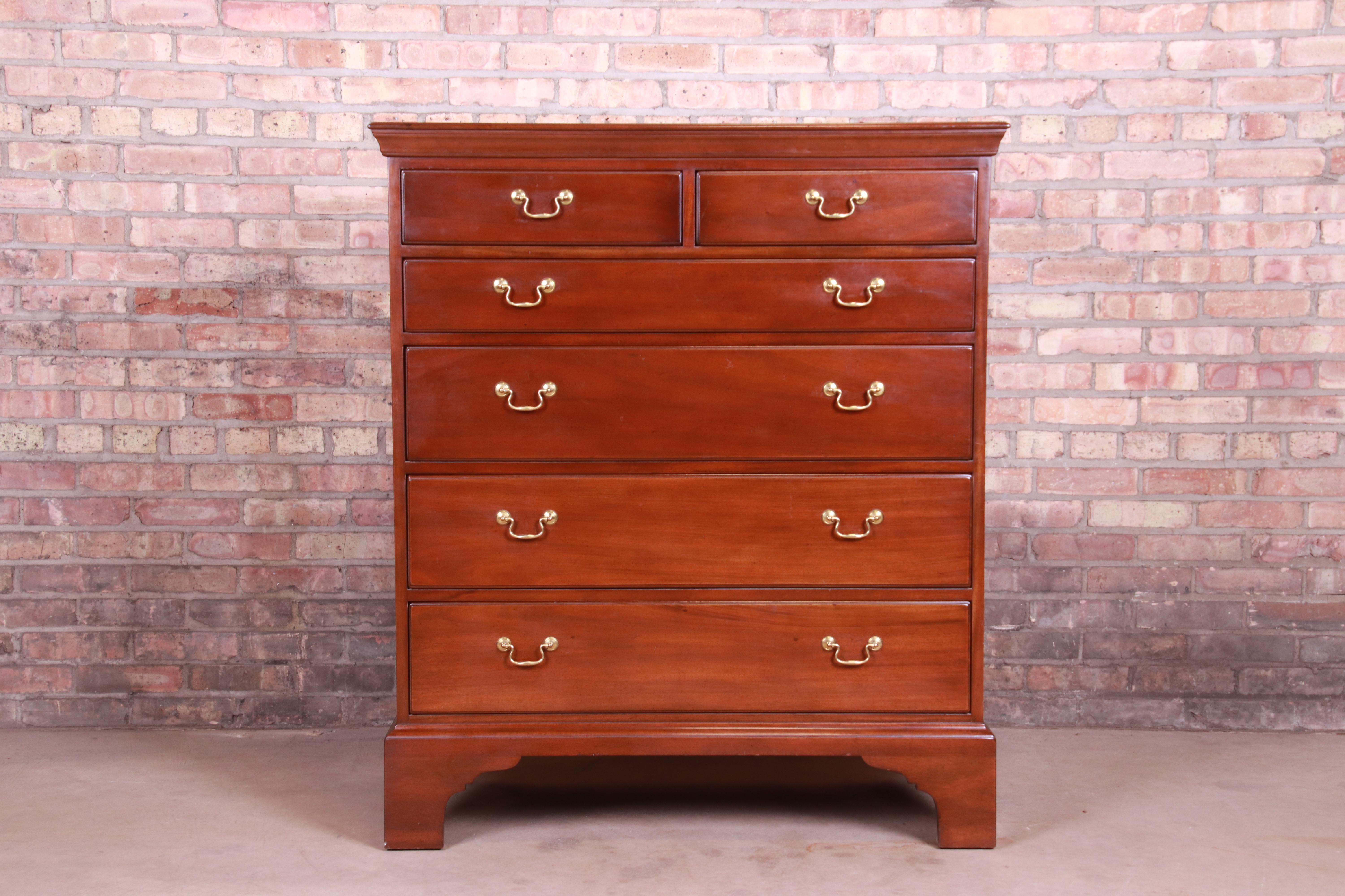 A gorgeous Georgian style six-drawer highboy dresser or chest of drawers

By Kittinger 