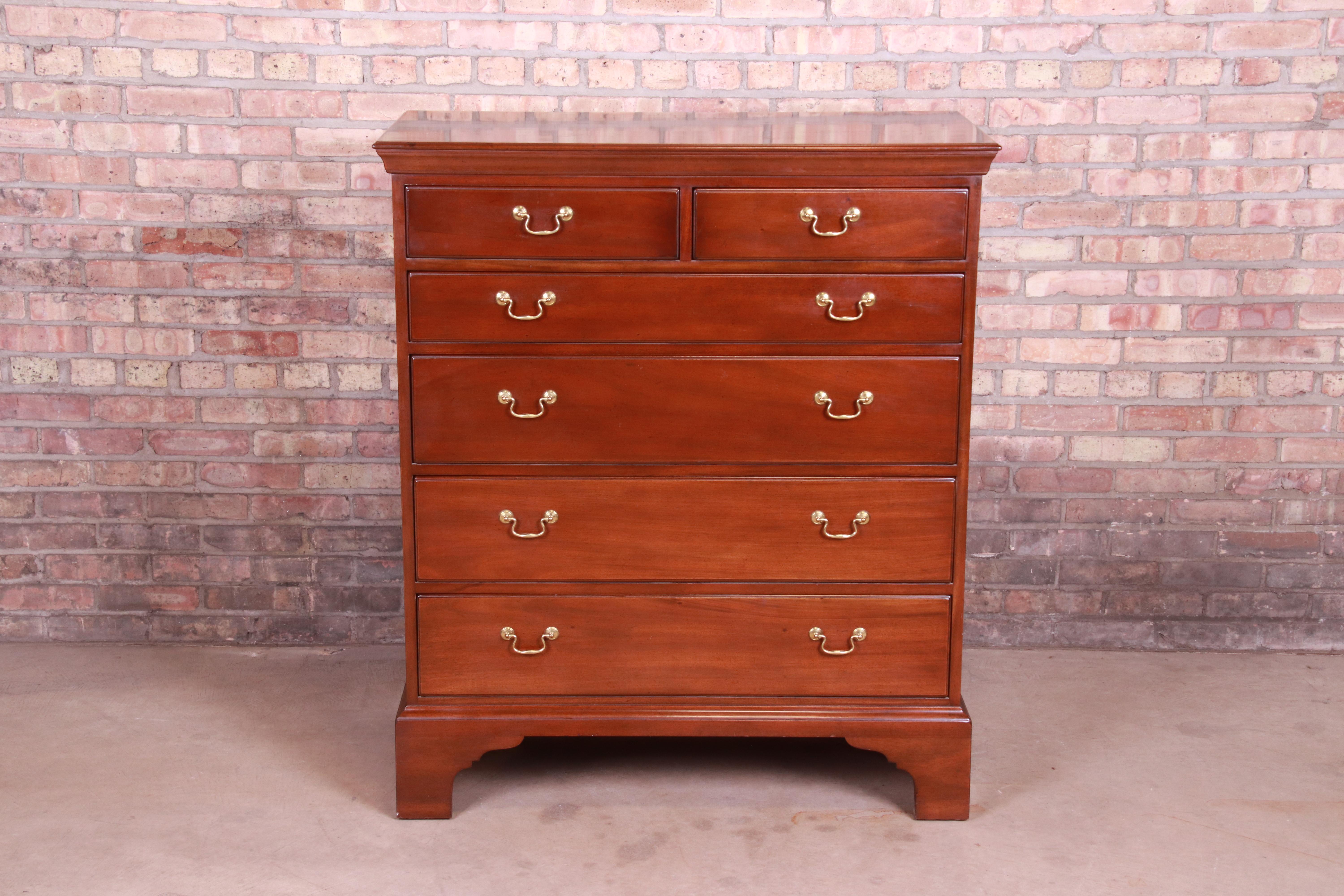 Georgian Kittinger Colonial Williamsburg Mahogany Highboy Dresser