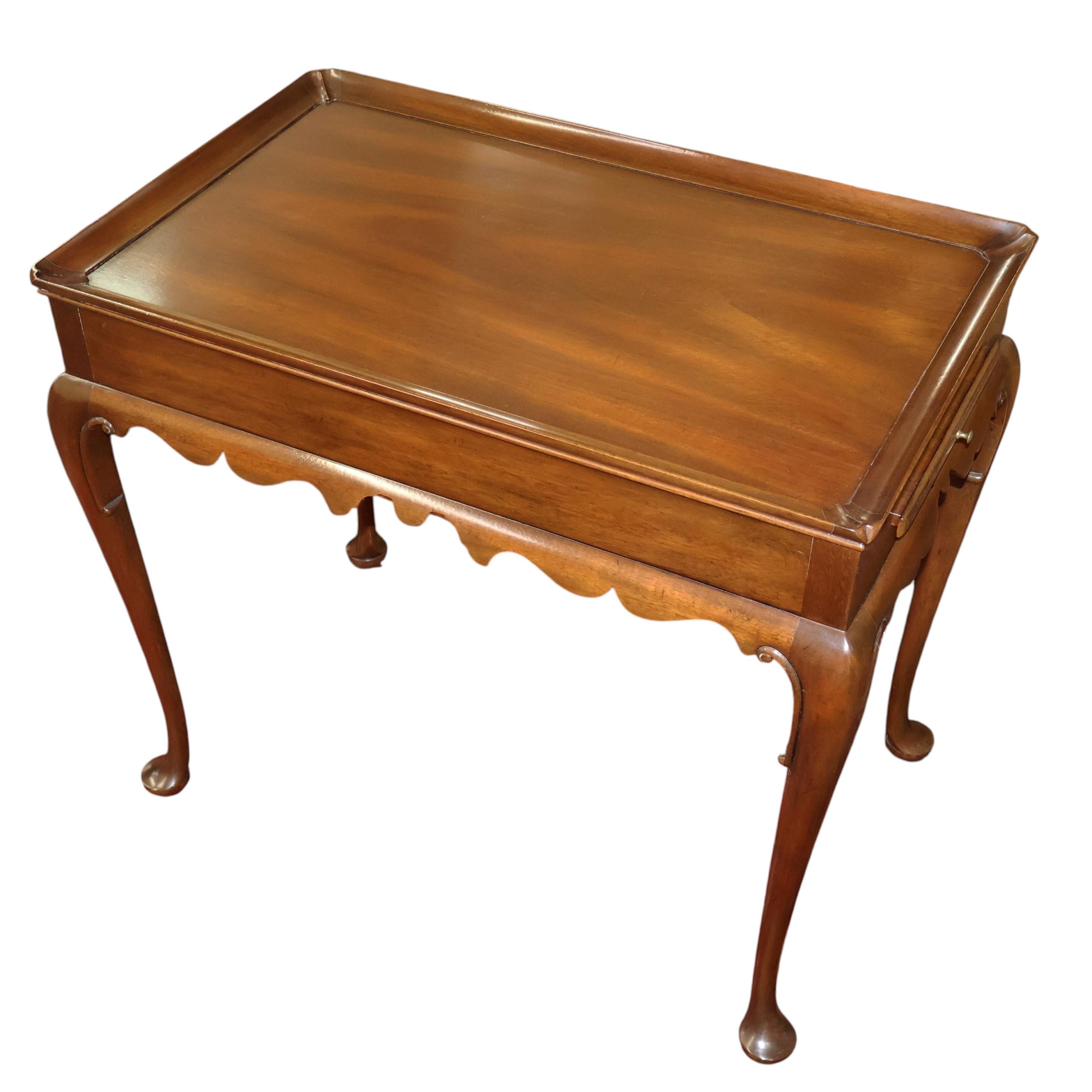 Kittinger Colonial Williamsburg Mahogany Queen Anne Style Tea Table