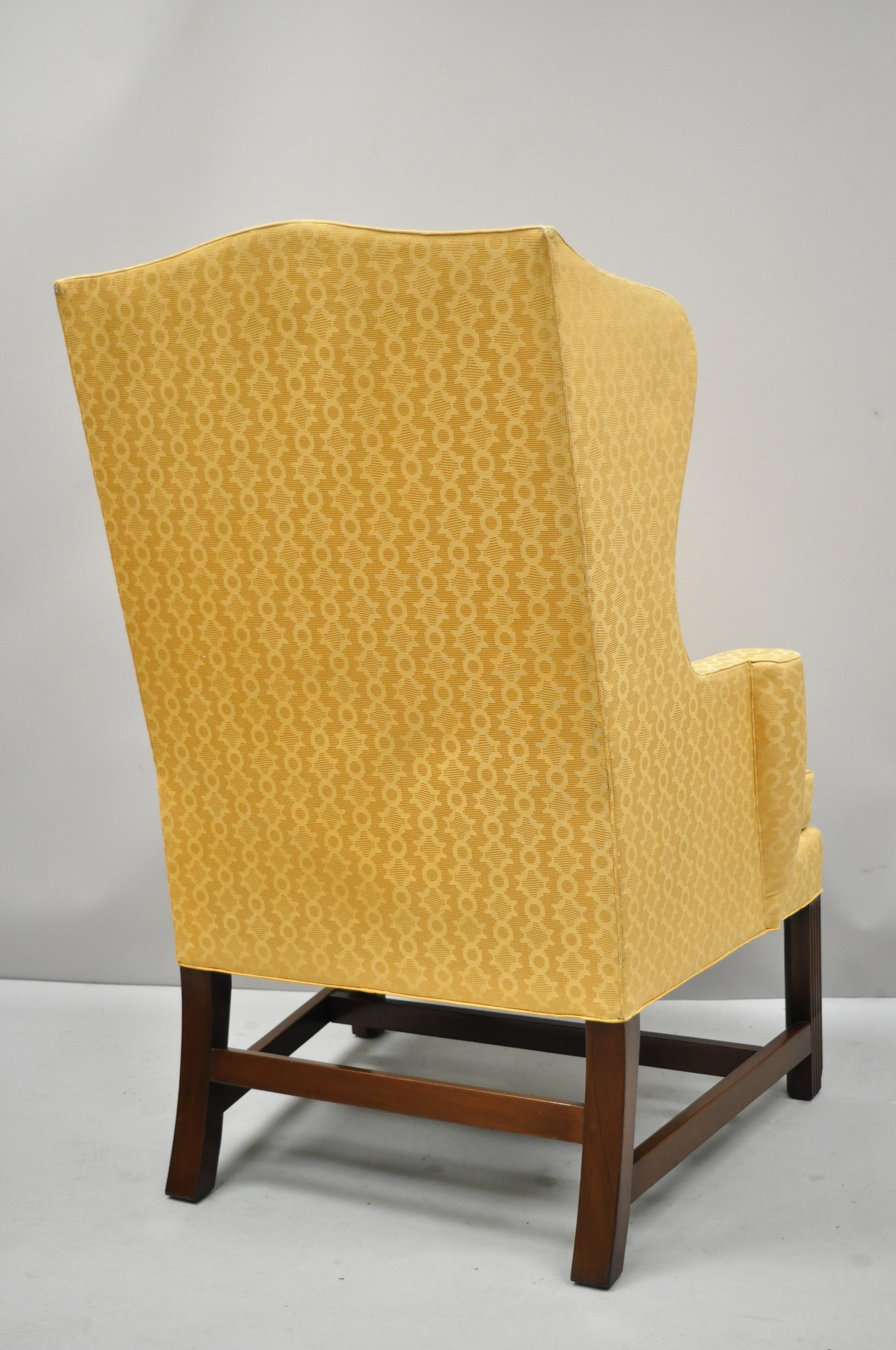 Mid-20th Century Kittinger CW-12 Colonial Williamsburg Gold Wing Wingback Mahogany Chair