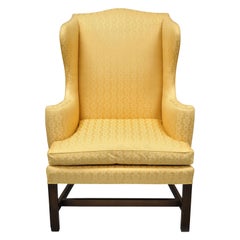 Chaise en acajou Kittinger CW-12 Colonial Williamsburg Gold Wingback Wingback