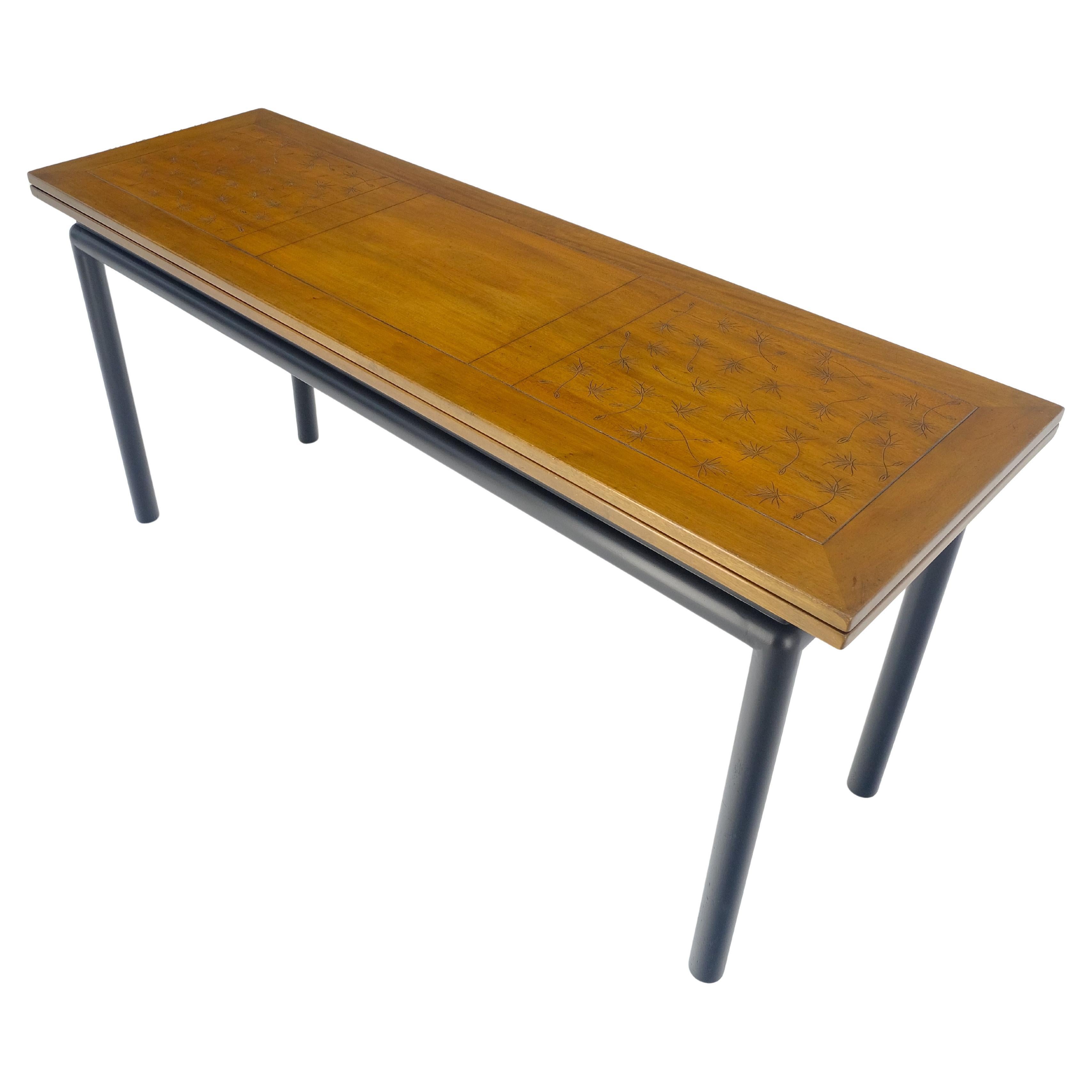 Kittinger Ebonized Base Flip Top 64” Long Console Dining Table c1960s MINT! im Angebot