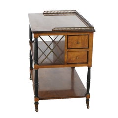 Kittinger Ebonized Satinwood Three-Shelf & Four-Drawer Rolling Tea Table C1960