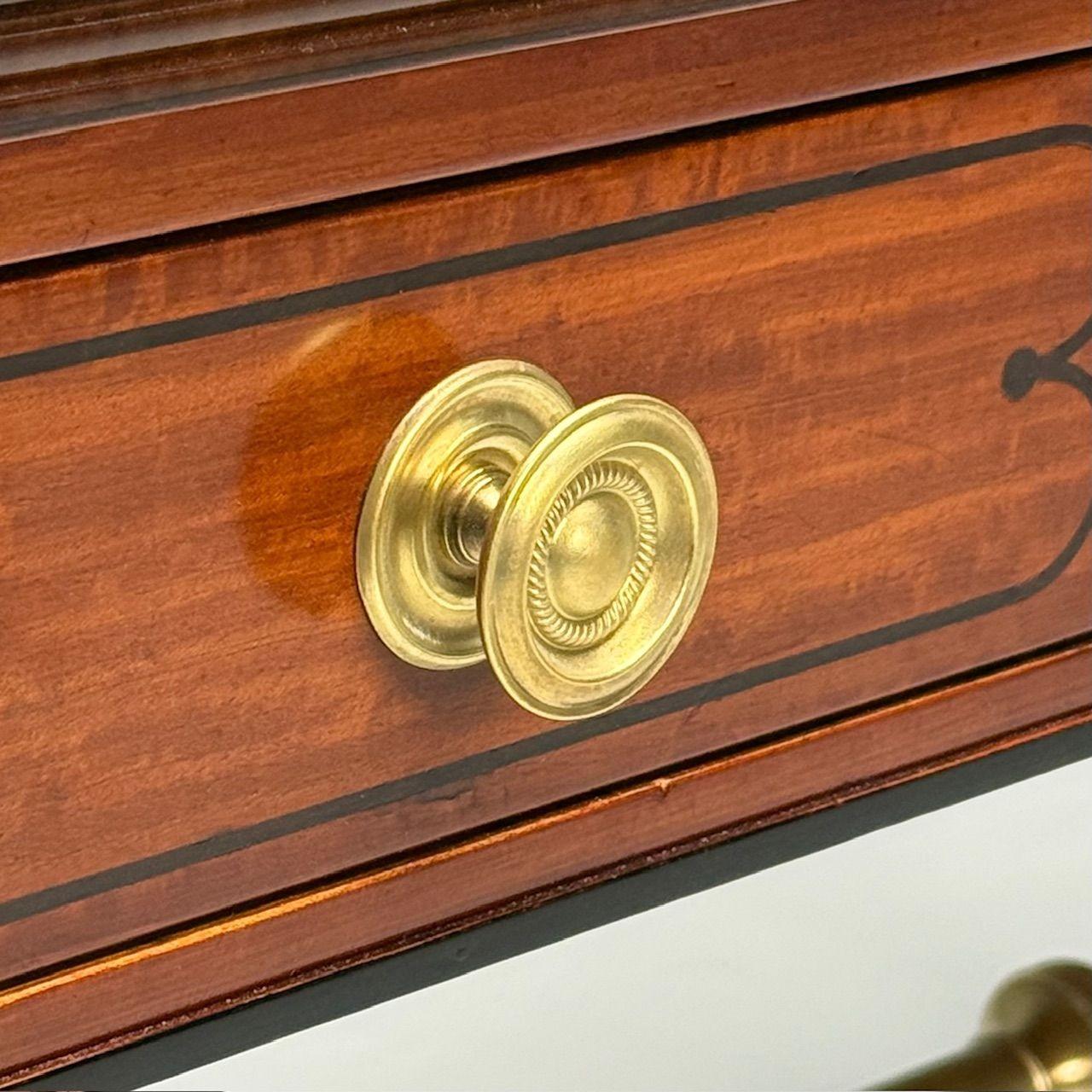 Kittinger, English Regency, Campaign Desk, Rosewood, Satinwood, Brass, USA 1950s For Sale 7