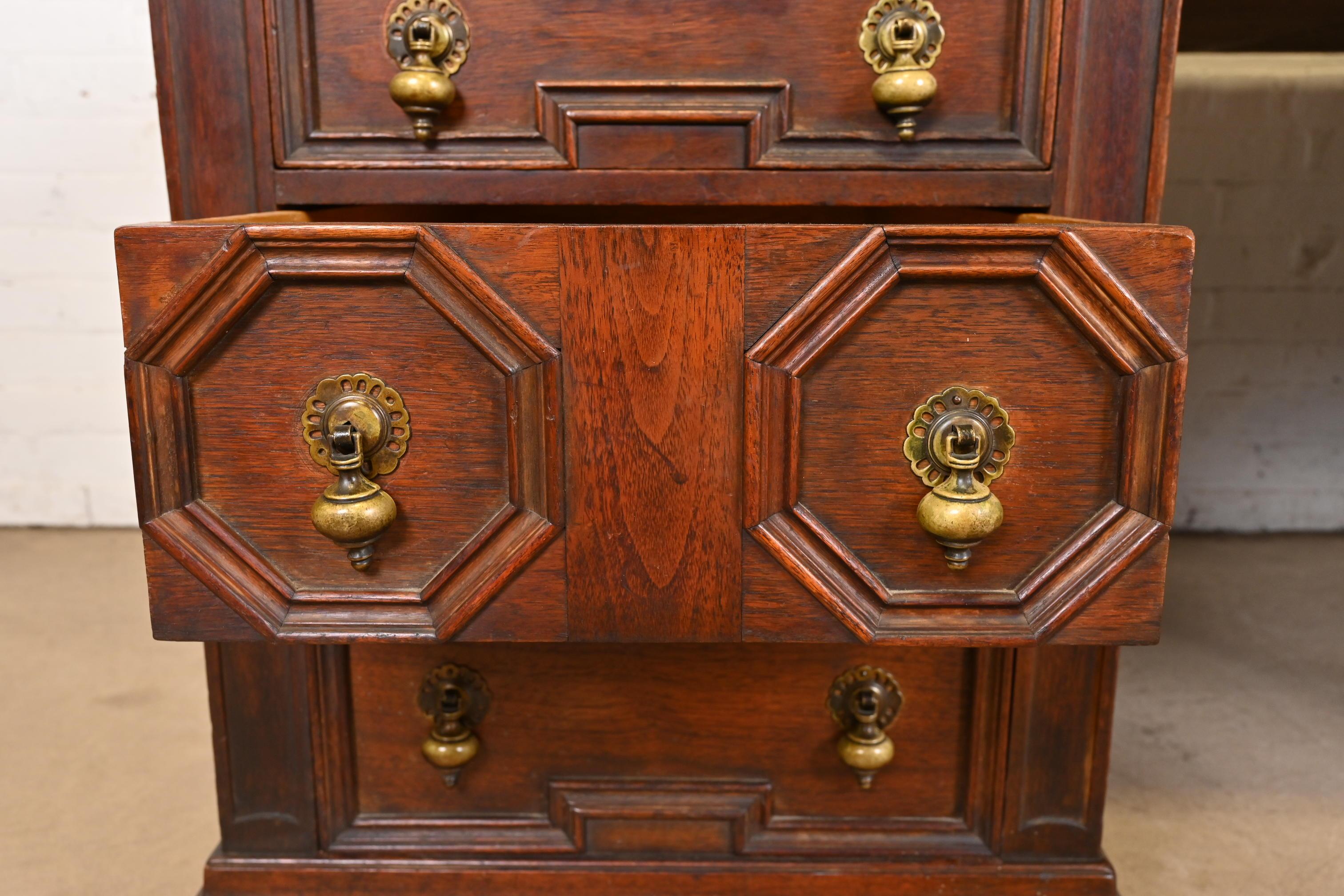 Kittinger English Tudor Carved Walnut Executive Desk, Circa 1920s 1
