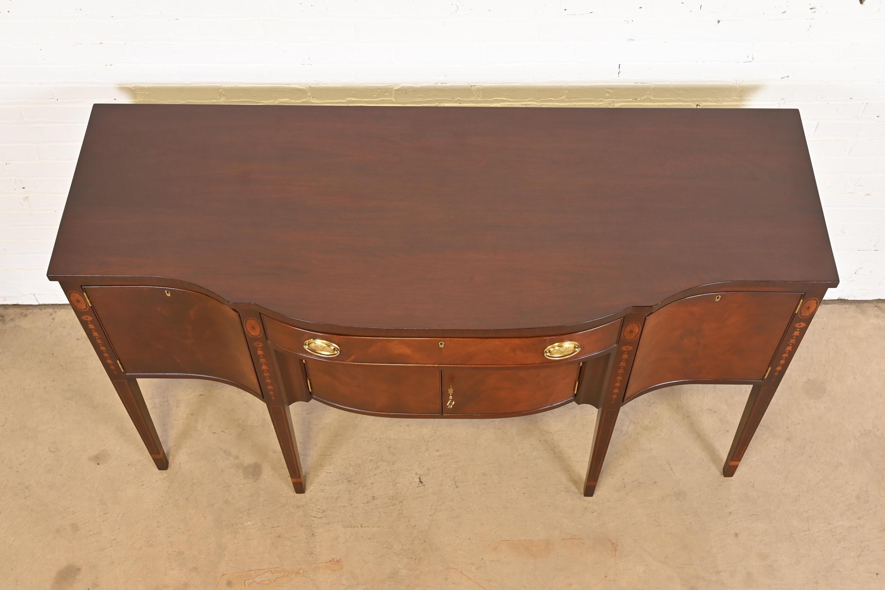 Kittinger Federal Inlaid Mahogany Bow Front Sideboard Credenza 8