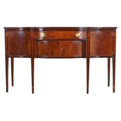 Kittinger Federal Inlaid Mahogany Bow Front Sideboard Credenza