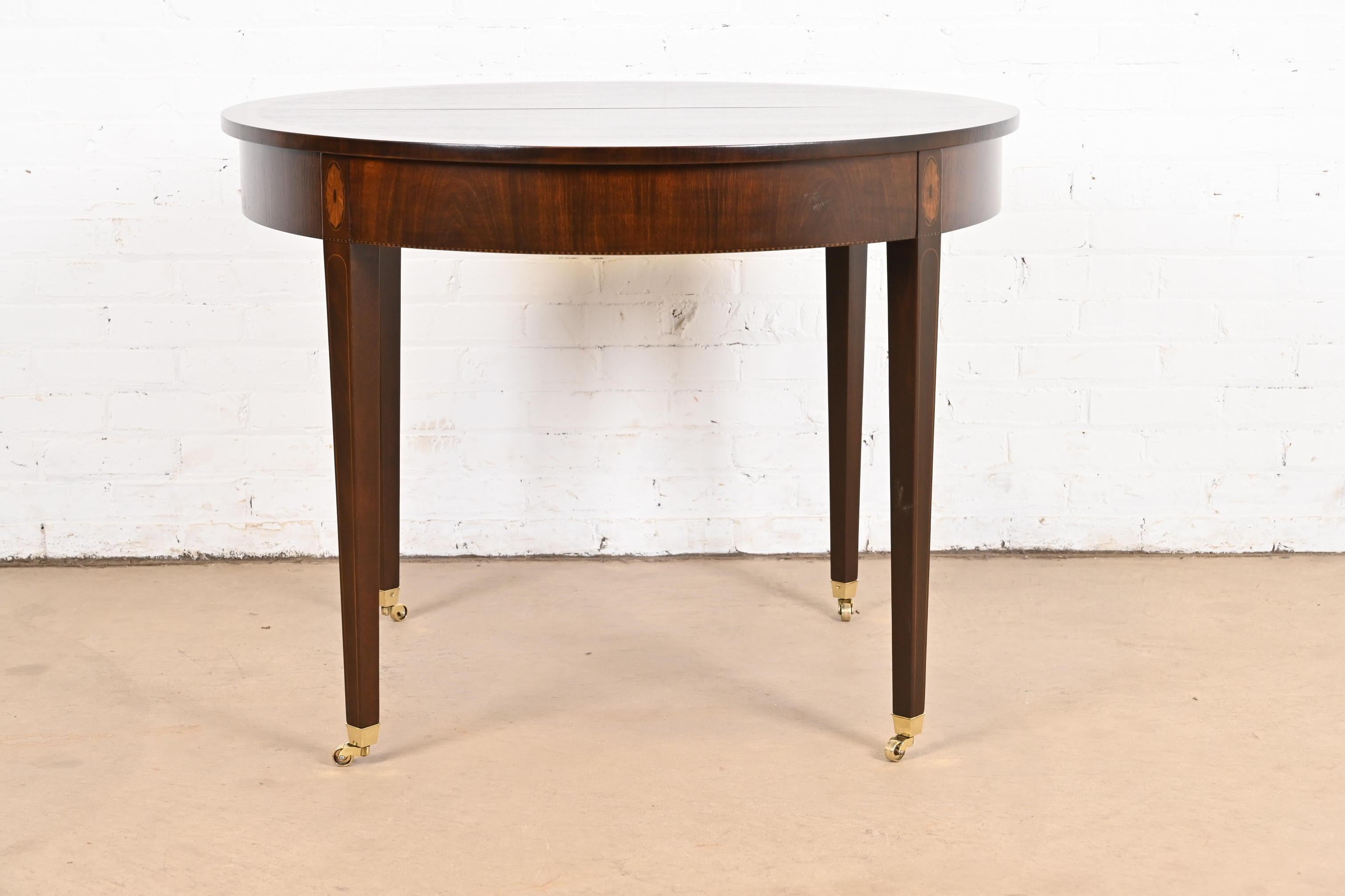 Kittinger Federal Inlaid Mahogany Extension Dining Table, Newly Refinished 5