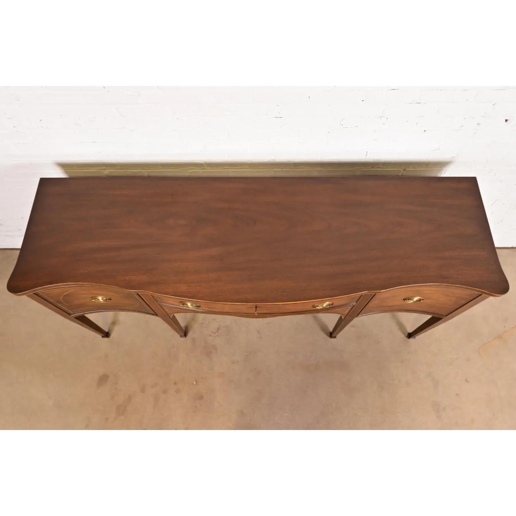 Kittinger Federal Inlaid Mahogany Serpentine Front Sideboard Credenza For Sale 6