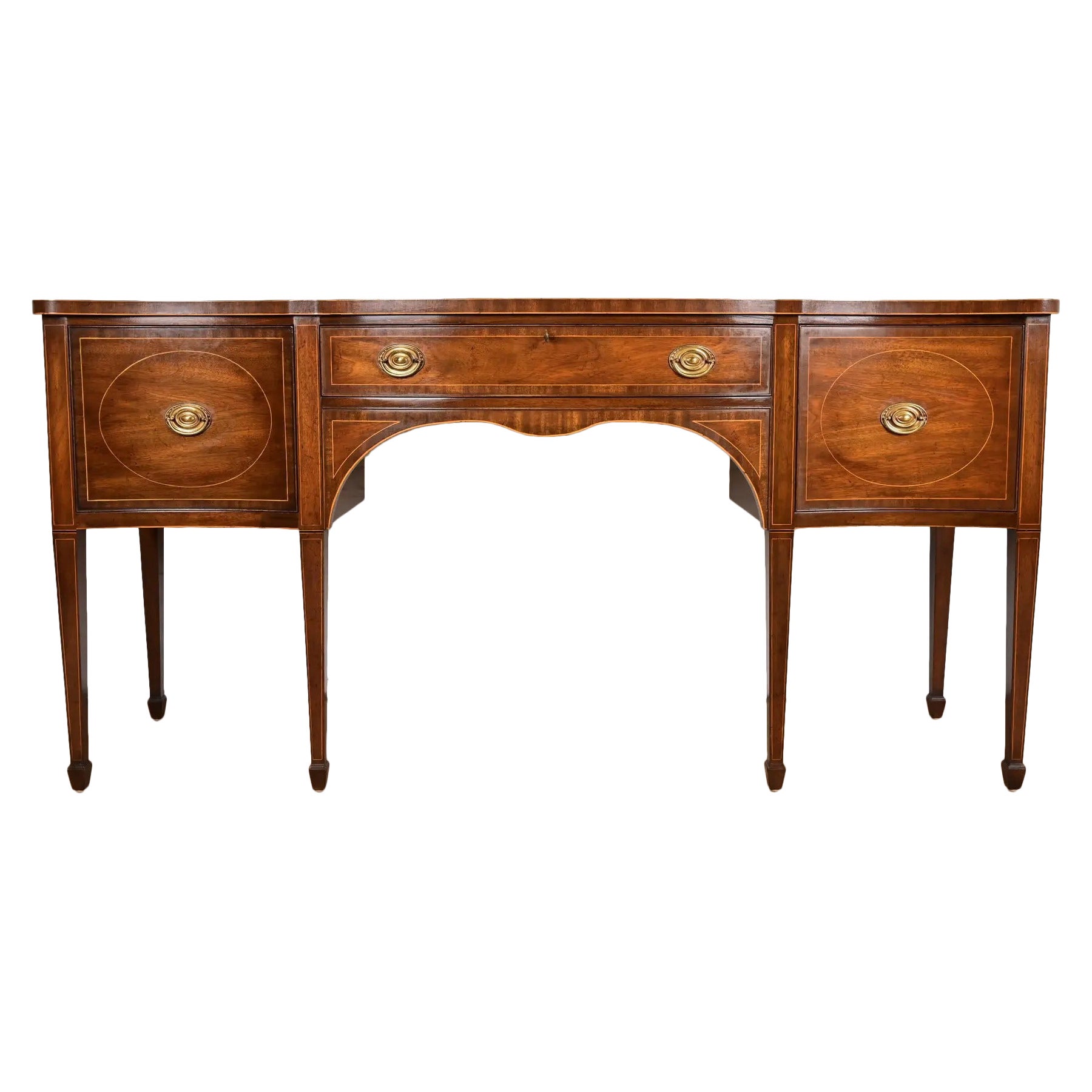 Kittinger Federal Inlaid Mahogany Serpentine Front Sideboard Credenza