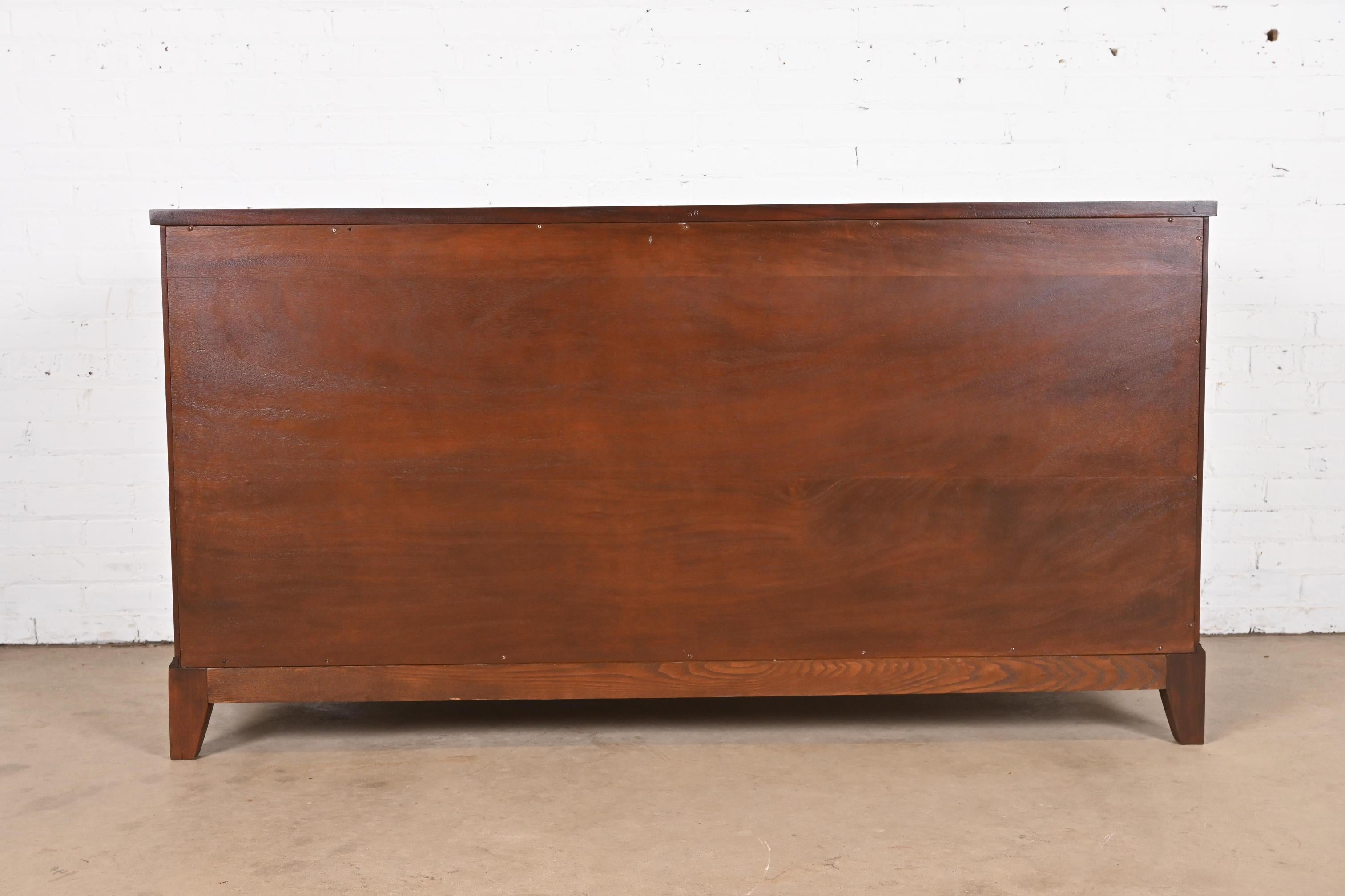 Kittinger Federal Inlaid Mahogany Ten-Drawer Dresser, Newly Refinished For Sale 11