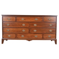 Kittinger Federal Inlaid Mahogany Ten-Drawer Dresser, Newly Refinished