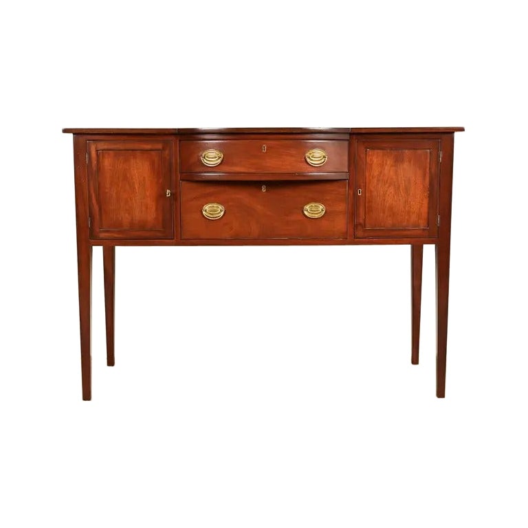 Kittinger Federal Mahogany Bow Front Sideboard Credenza or Buffet For Sale