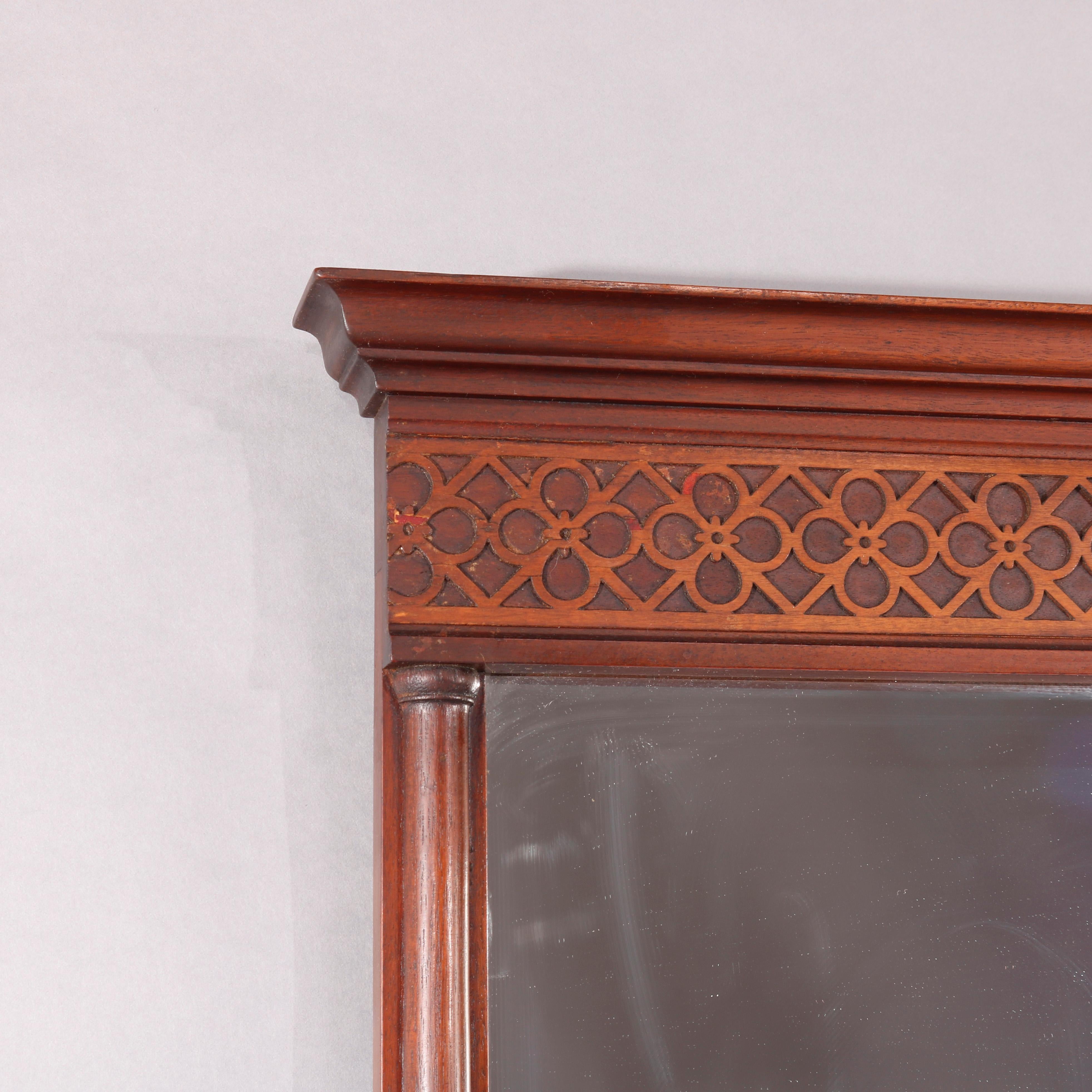 American Kittinger Federal Style Carved Mahogany Wall Mirror circa 1930