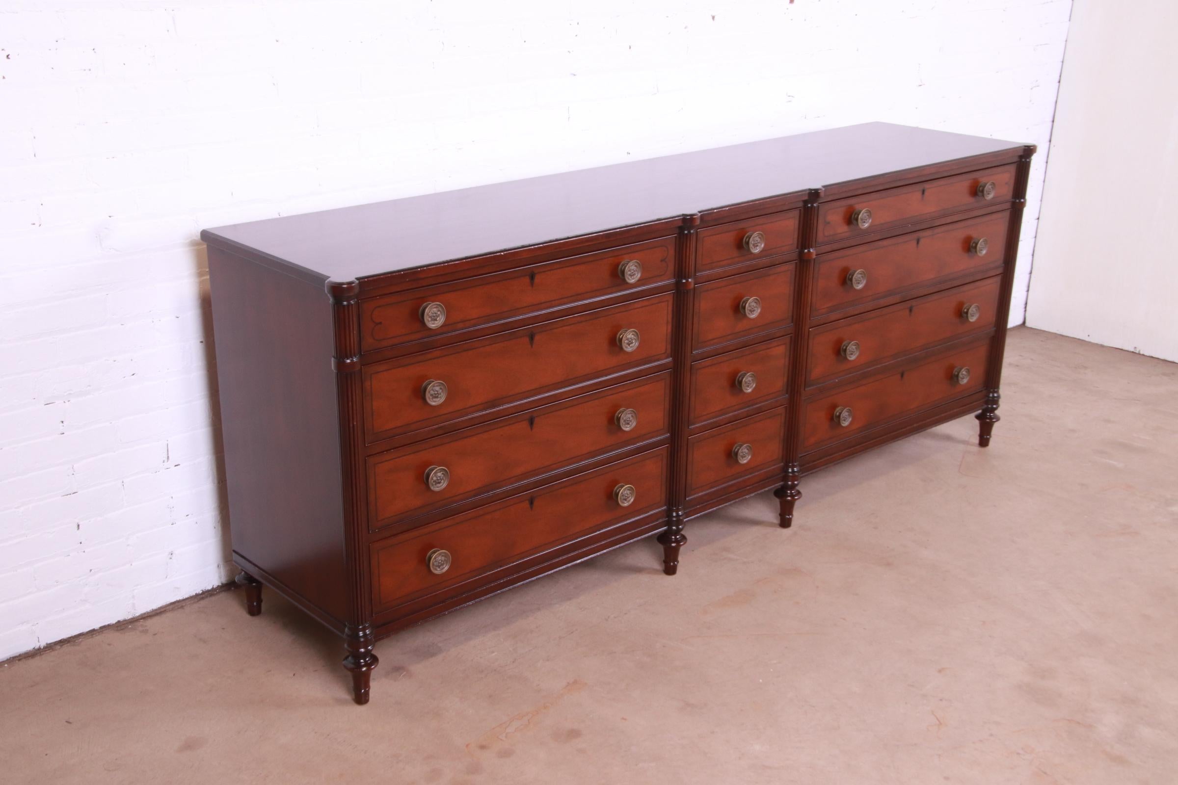 Kittinger French Regency Louis XVI Mahogany Twelve-Drawer Dresser, Refinished 1