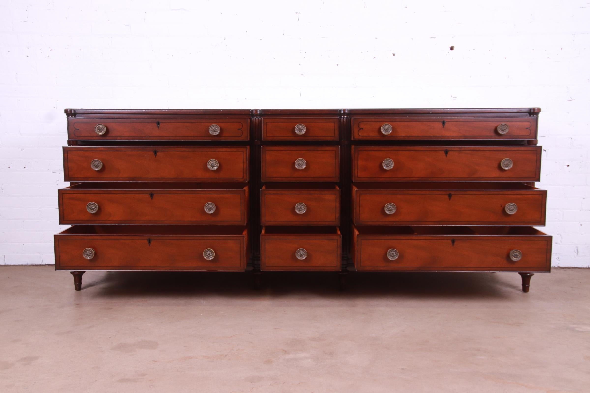 Kittinger French Regency Louis XVI Mahogany Twelve-Drawer Dresser, Refinished 2