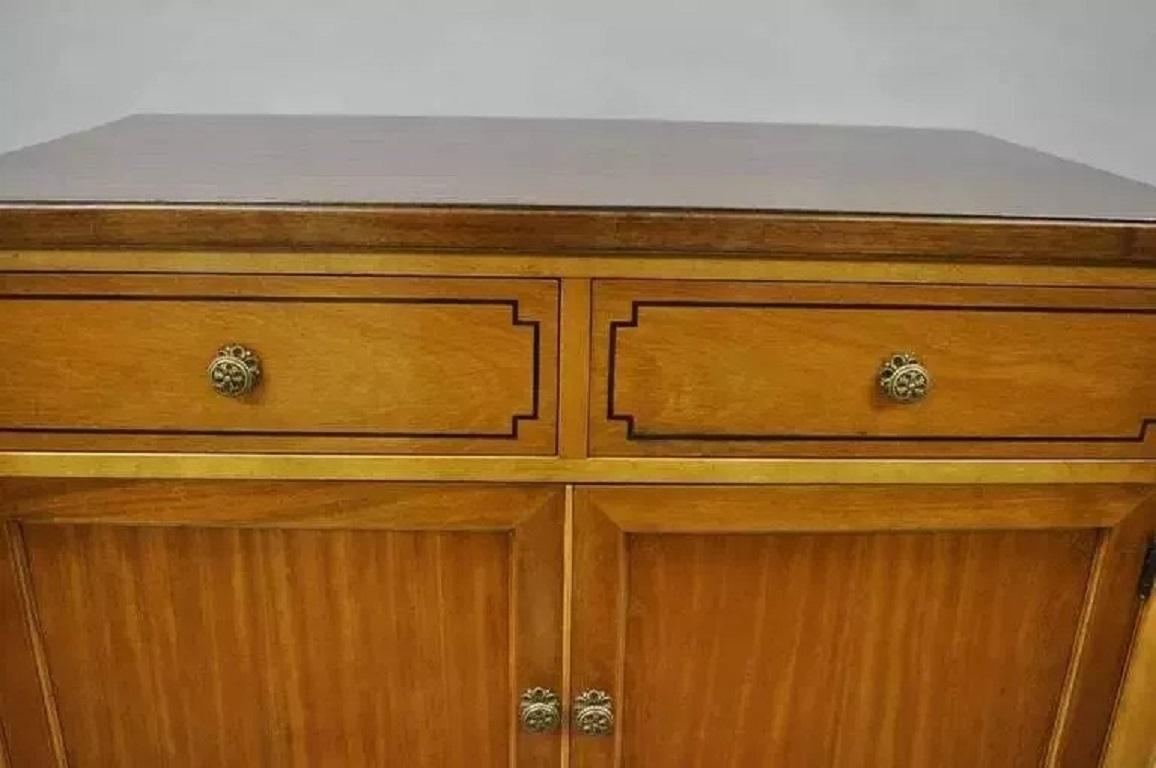 Kittinger French Regency Style Satinwood & Rosewood Tall Chest Dresser Cabinet For Sale 2