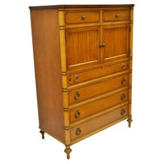 Kittinger French Regency Style Satinwood & Rosewood Tall Chest Dresser Cabinet