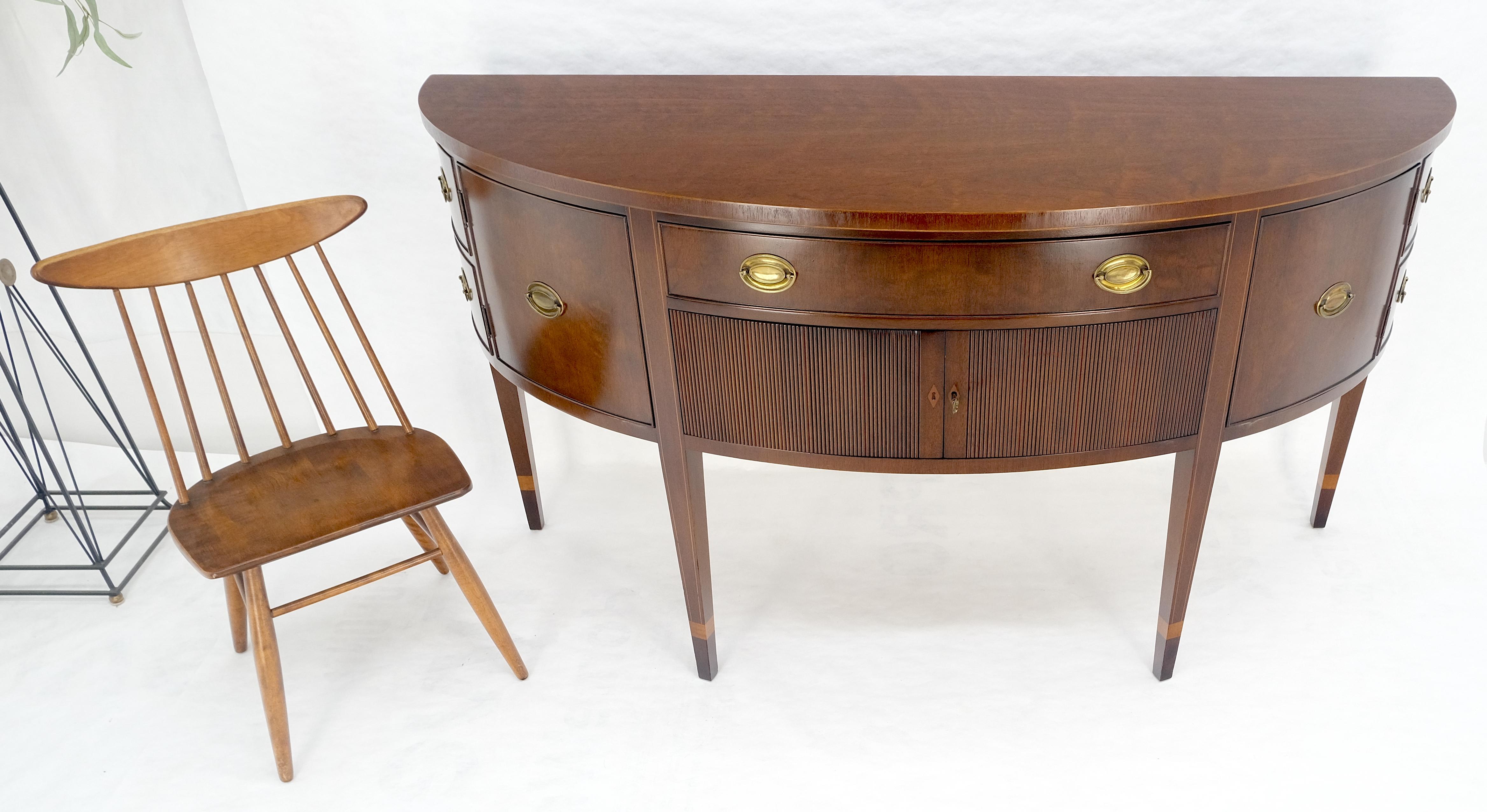 Kittinger Georgian 6' Long Rounded Demi Lune Sideboard Credenza Server Cabinet For Sale 3