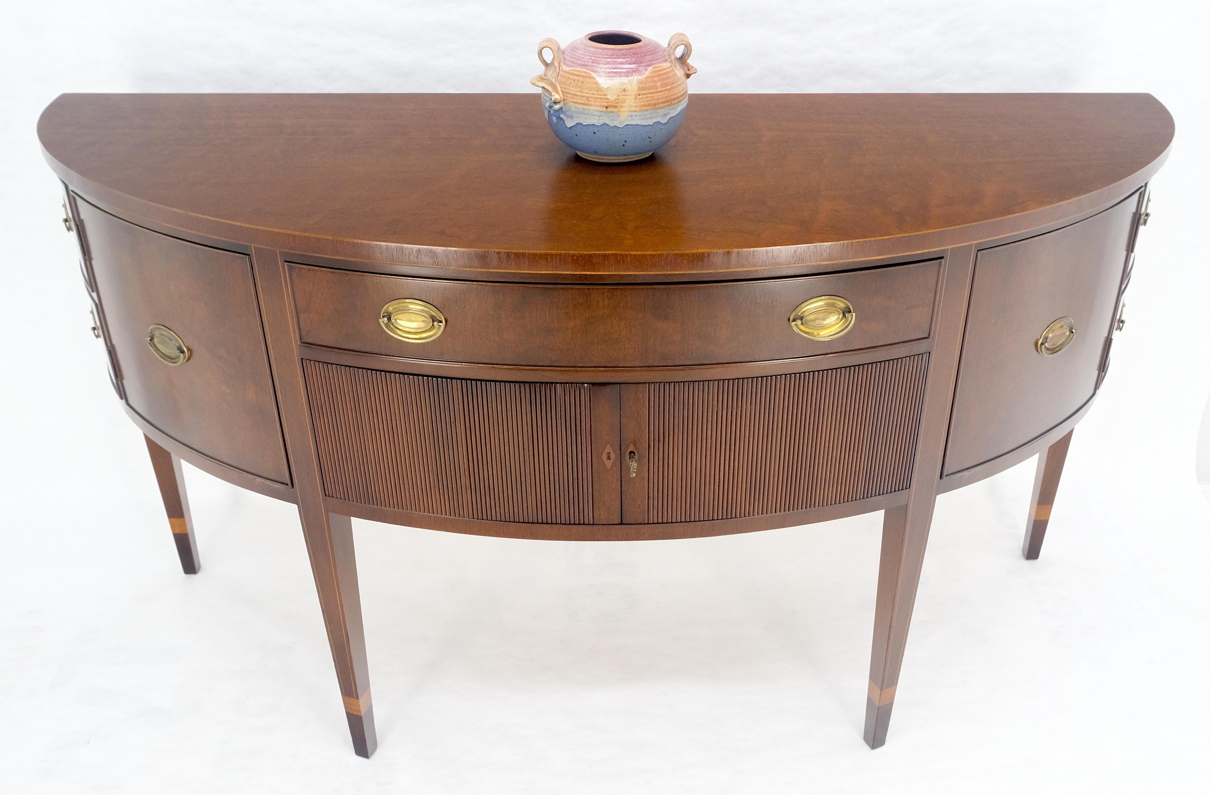 Kittinger Georgian 6' Long Rounded Demi Lune Sideboard Credenza Server Cabinet For Sale 4