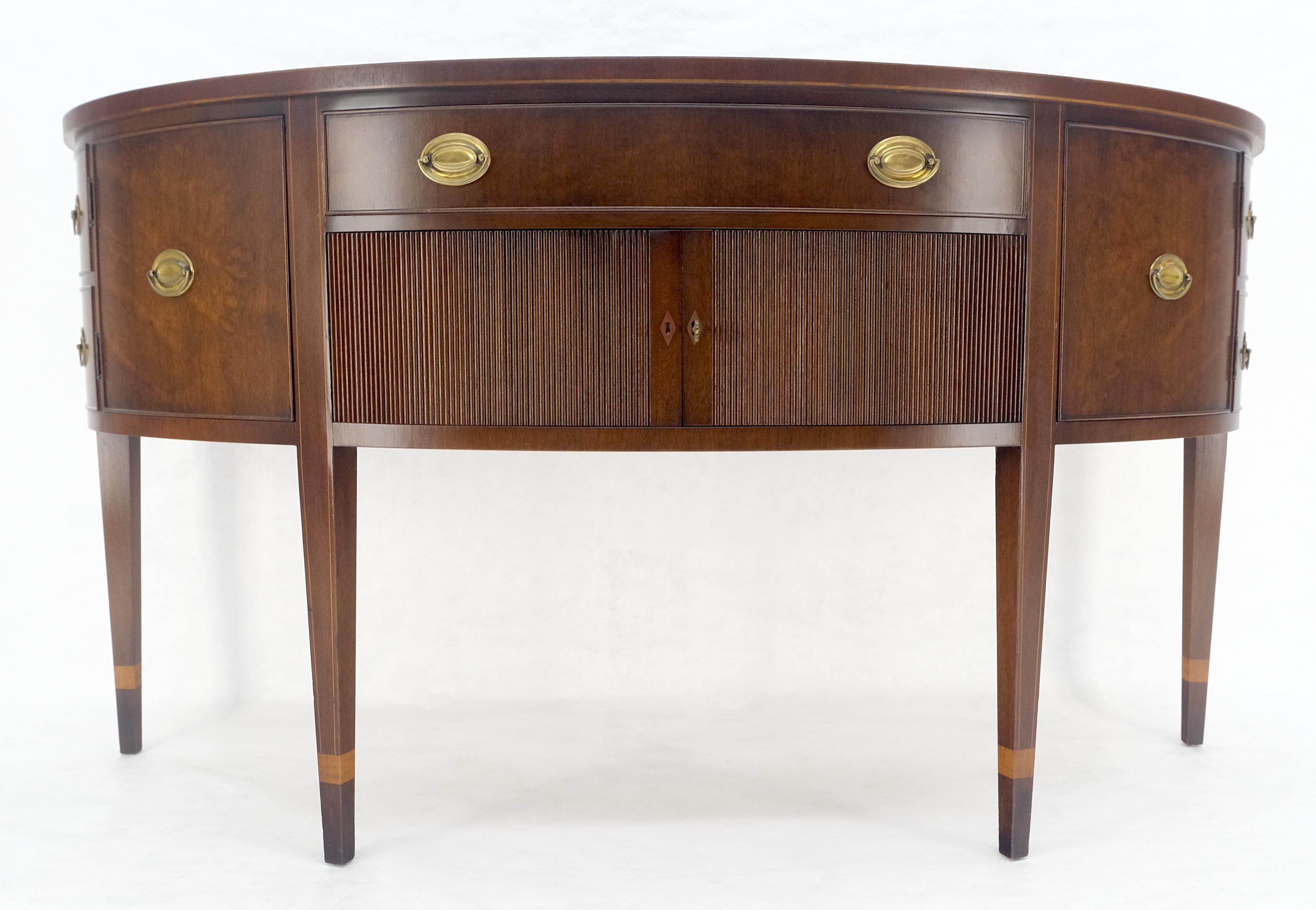 Lacquered Kittinger Georgian 6' Long Rounded Demi Lune Sideboard Credenza Server Cabinet For Sale