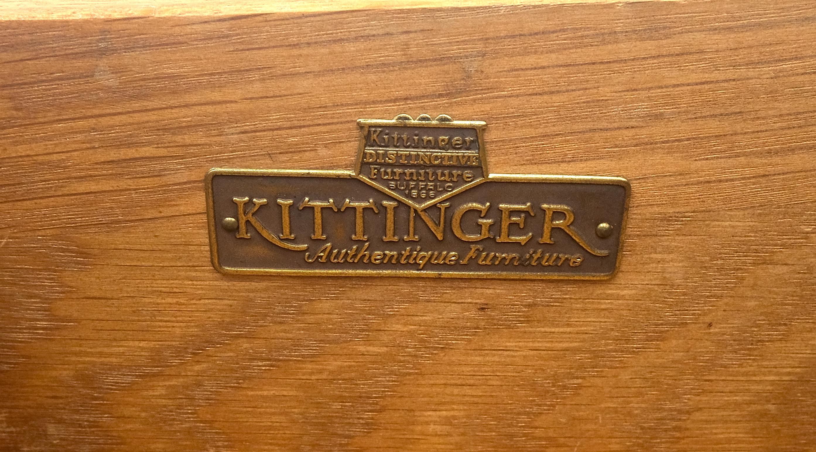 20th Century Kittinger Georgian 6' Long Rounded Demi Lune Sideboard Credenza Server Cabinet For Sale