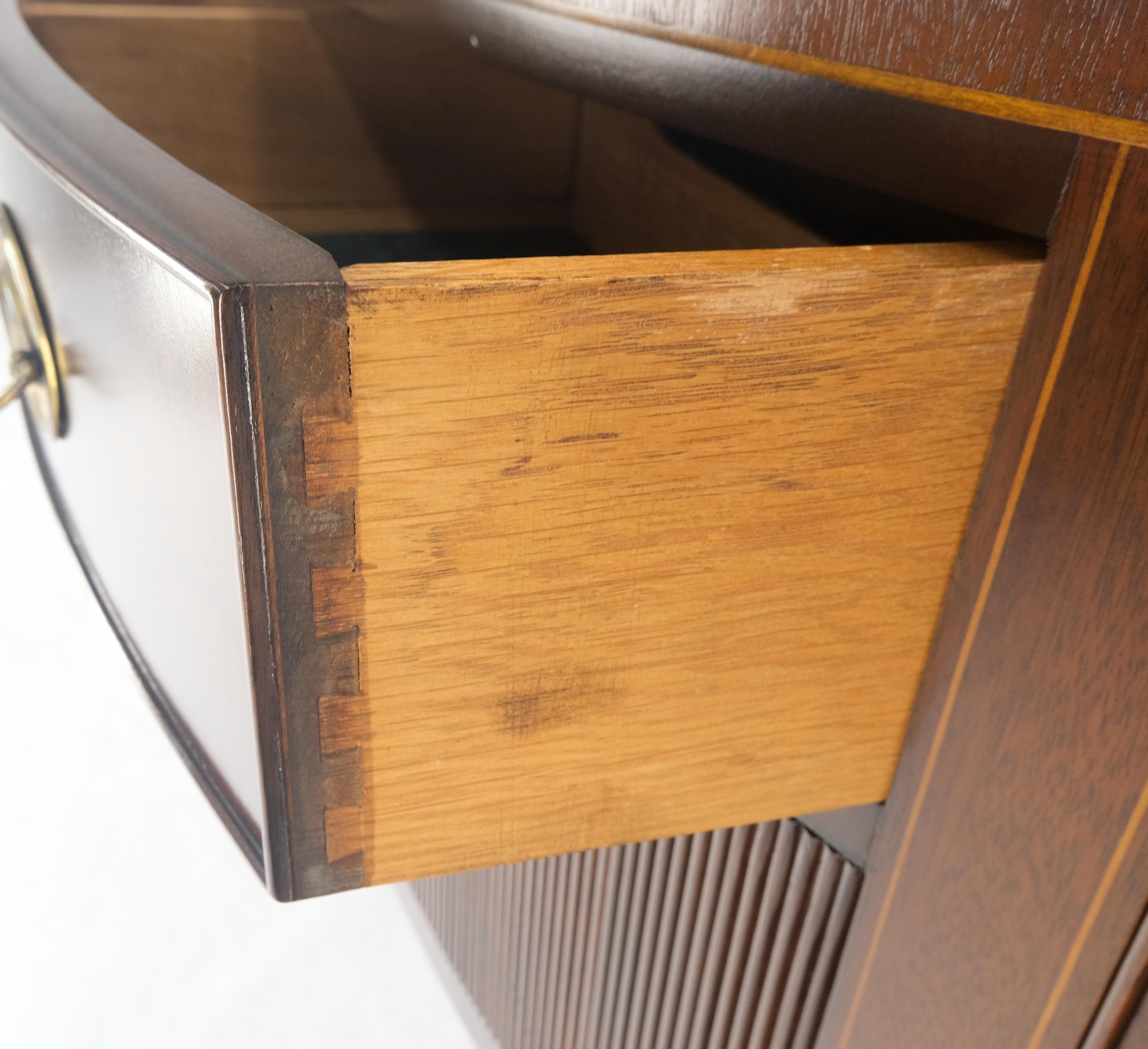 Mahogany Kittinger Georgian 6' Long Rounded Demi Lune Sideboard Credenza Server Cabinet For Sale