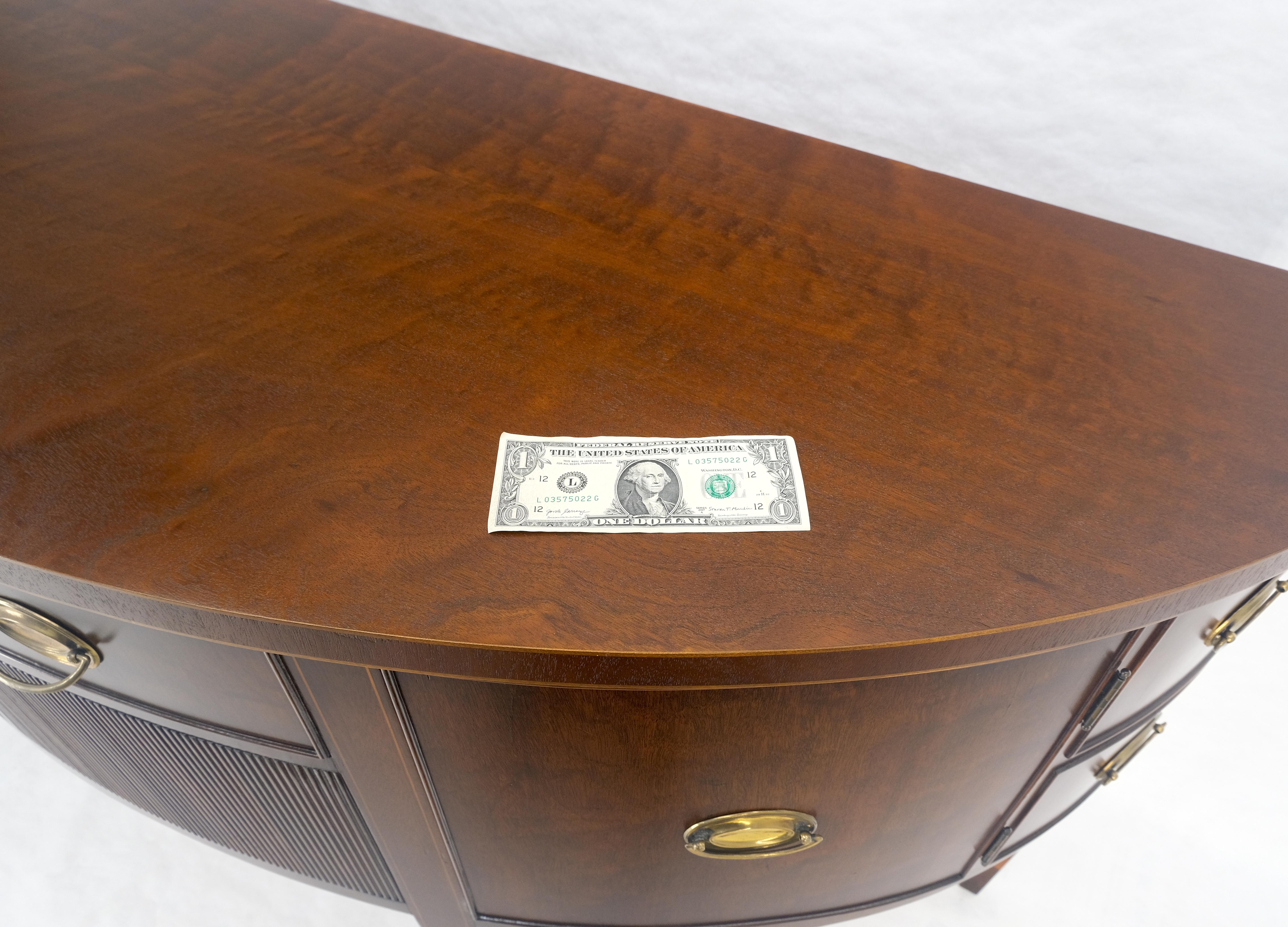 Kittinger Georgian 6' Long Rounded Demi Lune Sideboard Credenza Server Cabinet For Sale 1