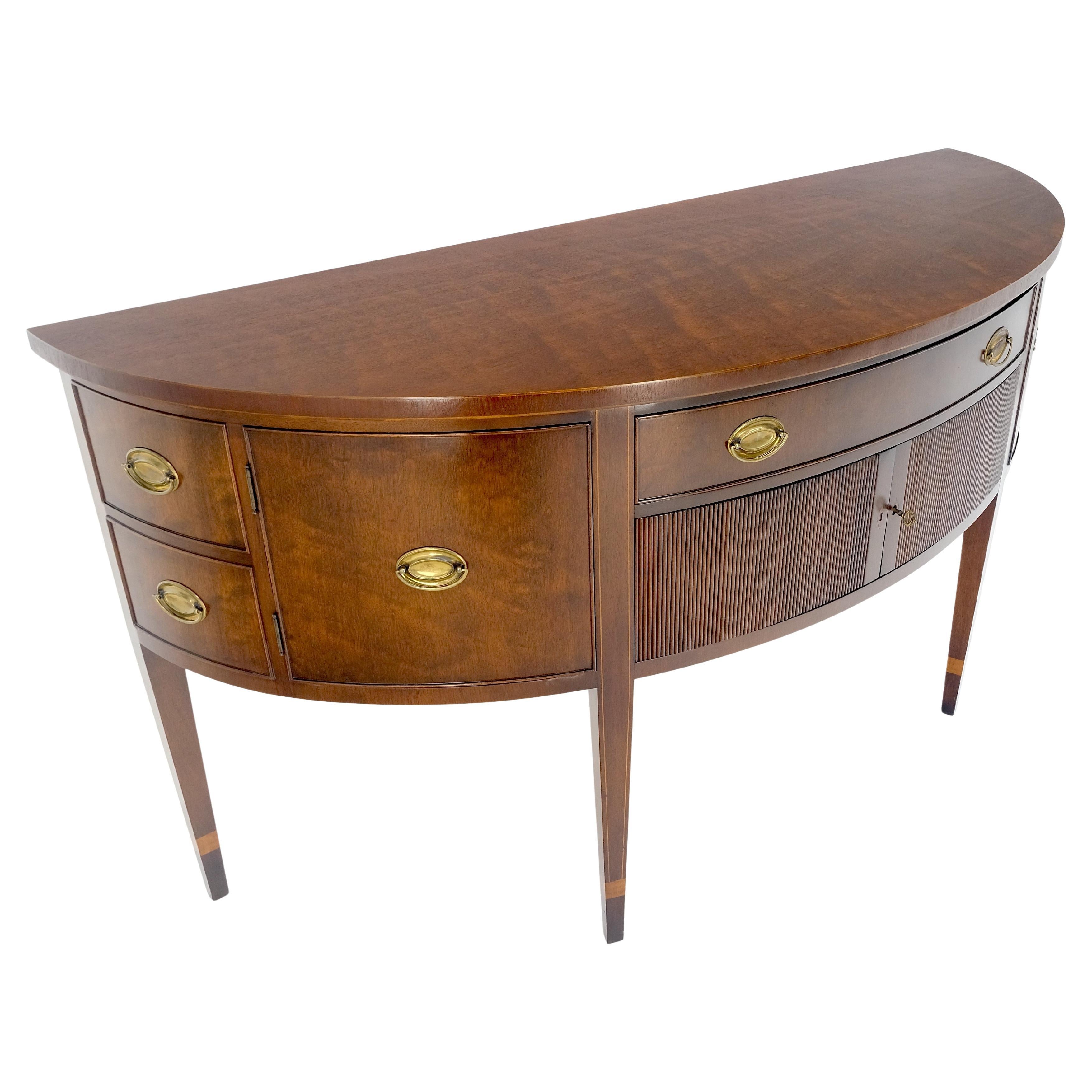 Kittinger Georgian 6' Long Rounded Demi Lune Sideboard Credenza Server Cabinet For Sale