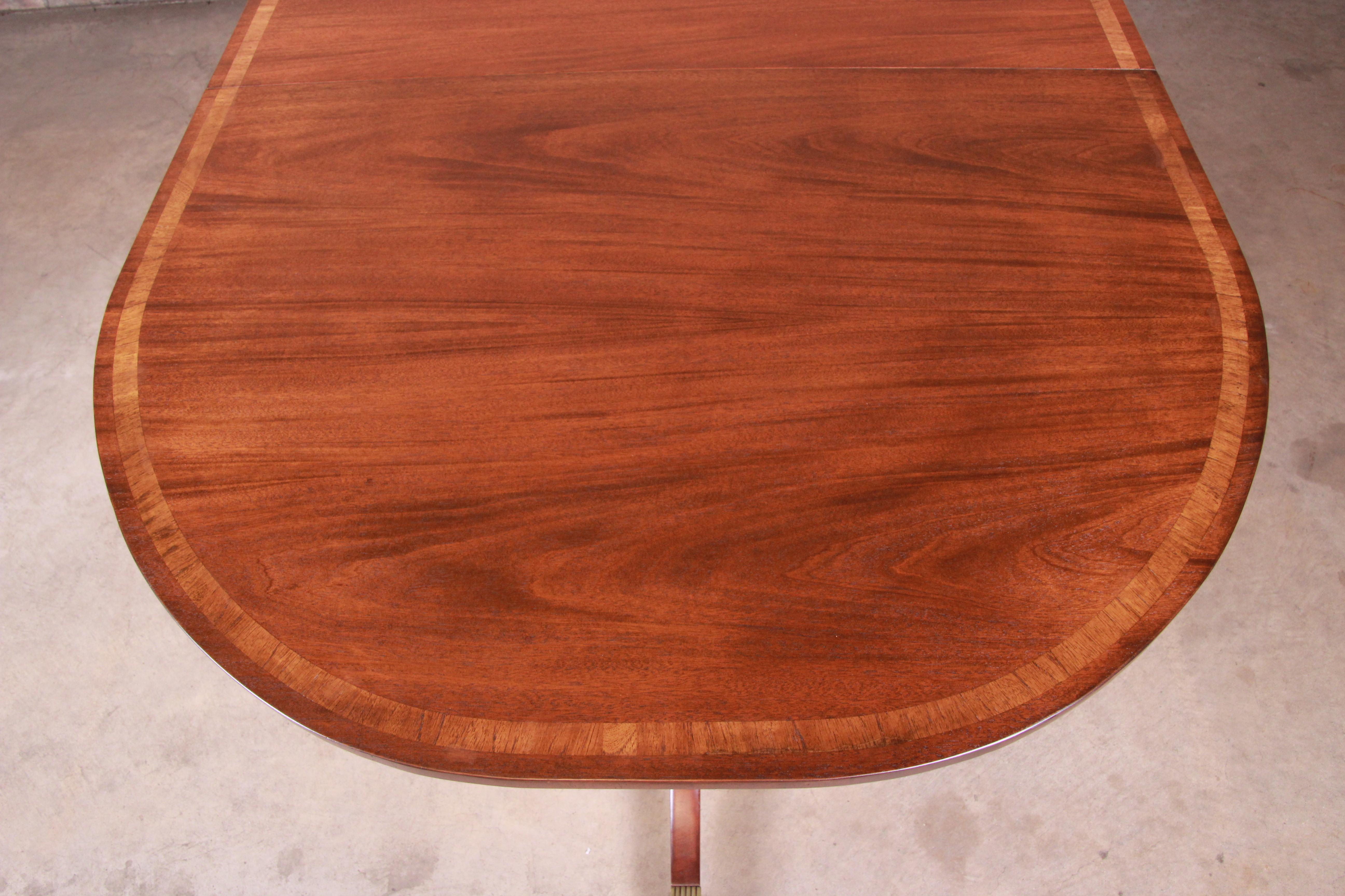 Kittinger Georgian Banded Mahogany Double Pedestal Dining Table, Newly Restored 6