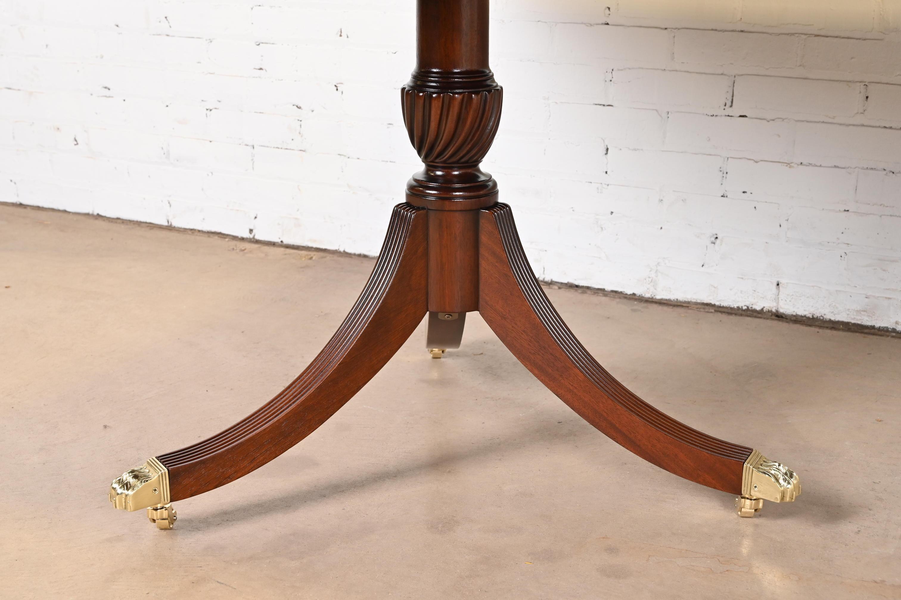Kittinger Georgian Banded Mahogany Double Pedestal Extension Dining Table For Sale 8